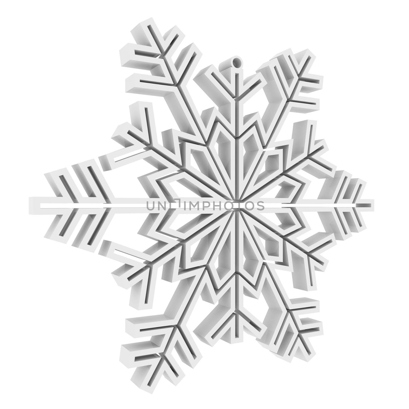 White Snowflake. Isolated render on white background