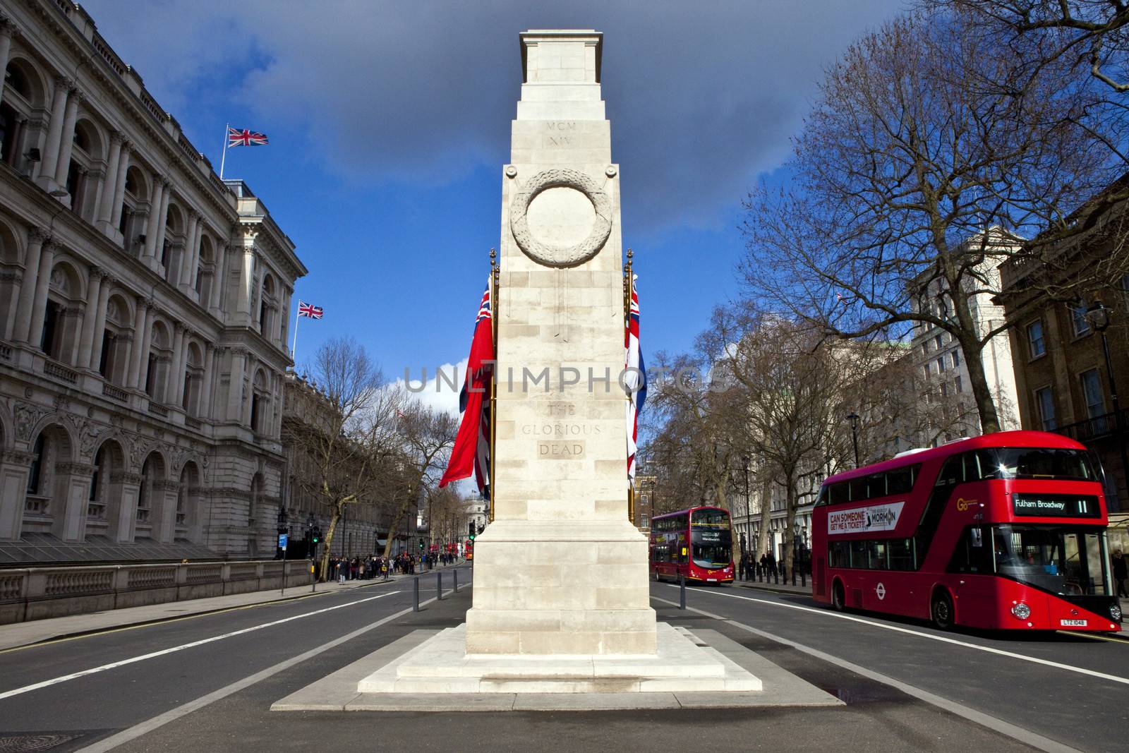 The Cenotaph down Whitehall in London by chrisdorney