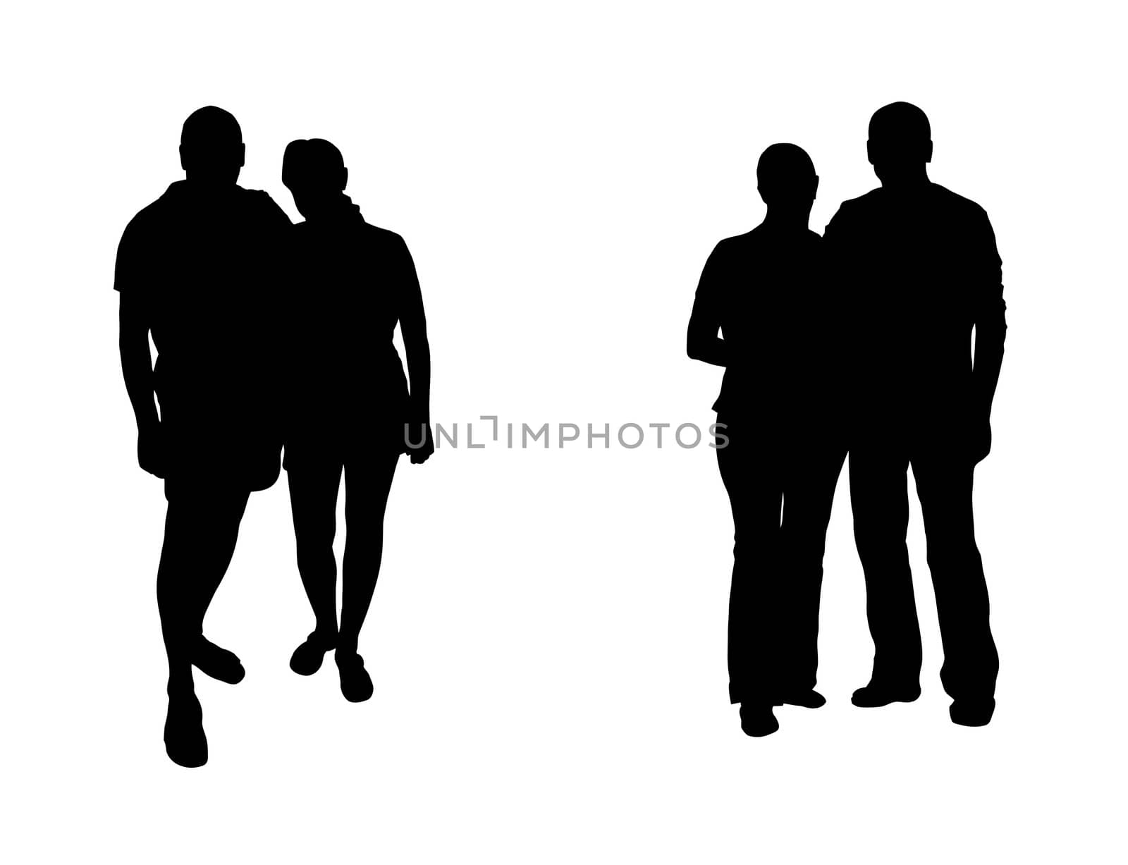 silhouettes  of mans and womans by zhannaprokopeva