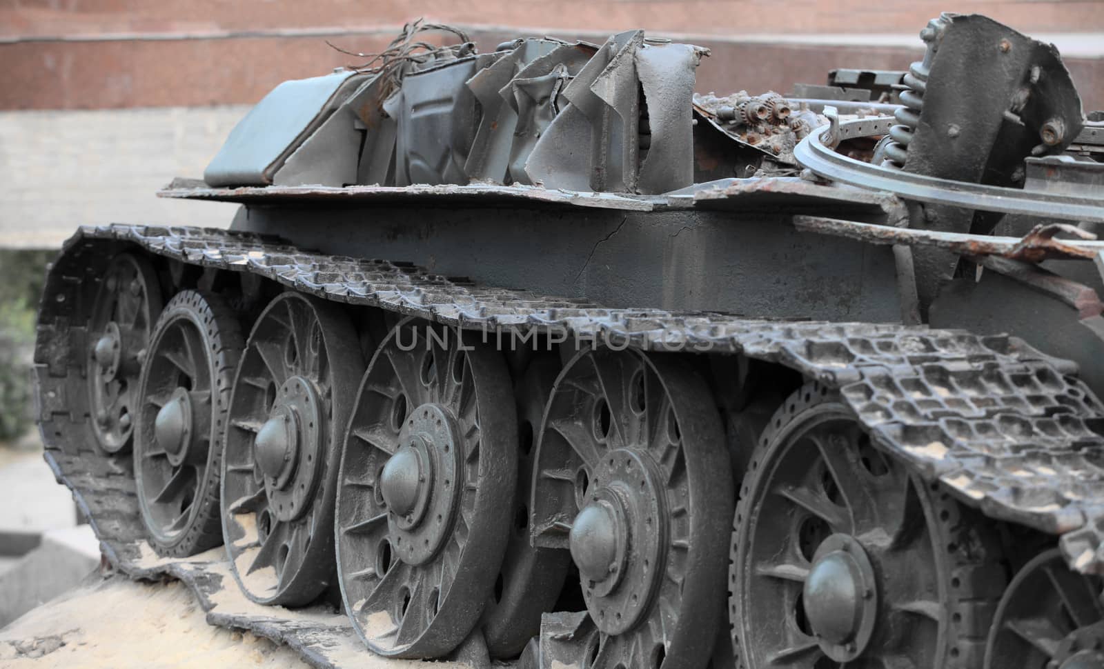 destroyed Russian  tank Close to