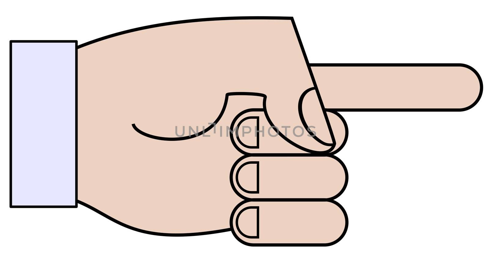 Illustration of a cartoon hand pointing