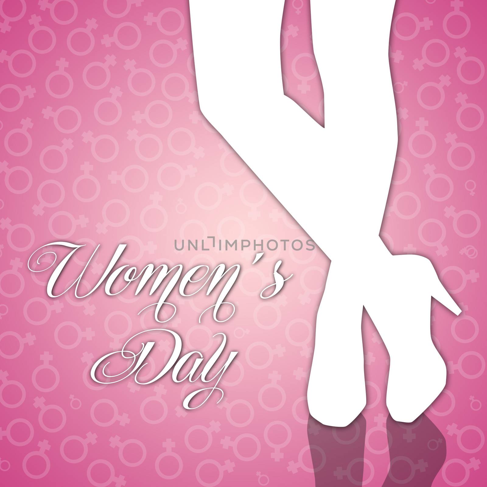 Illustration of Women's Day with woman silhouette