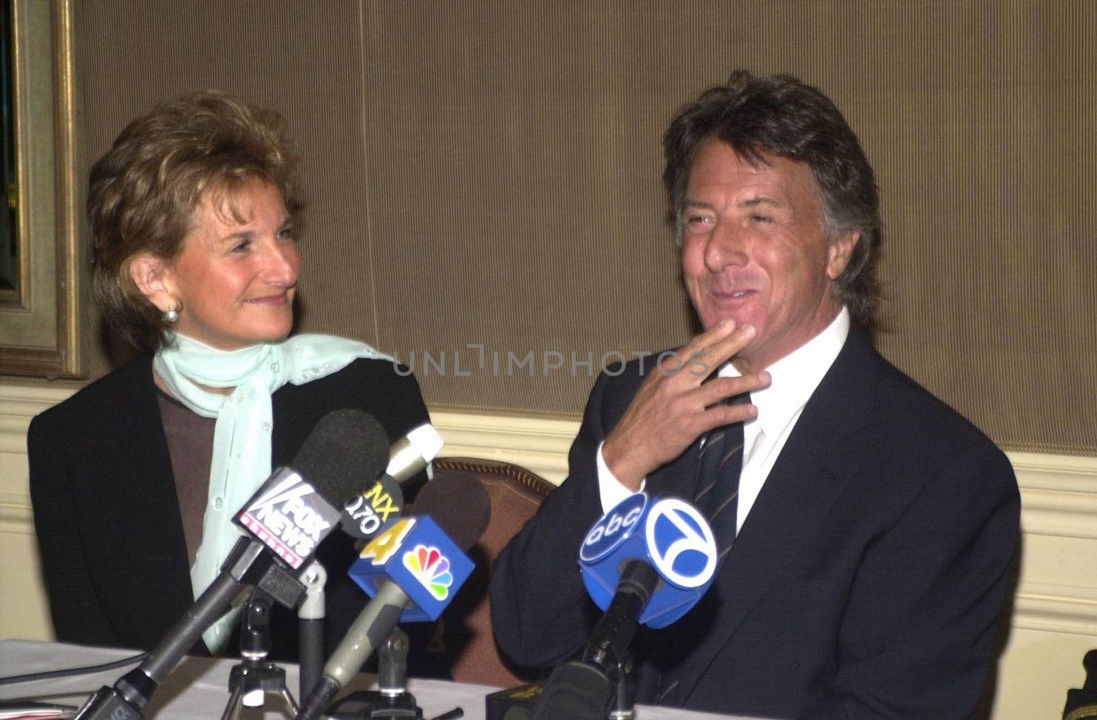 U.S. Ambassador Nancy Hirsch Rubin and Dustin Hoffman at the "Erasing The Stigma" presentation of awards to members of the media who have provided accurate portrayals of mental illness. 04-28-00