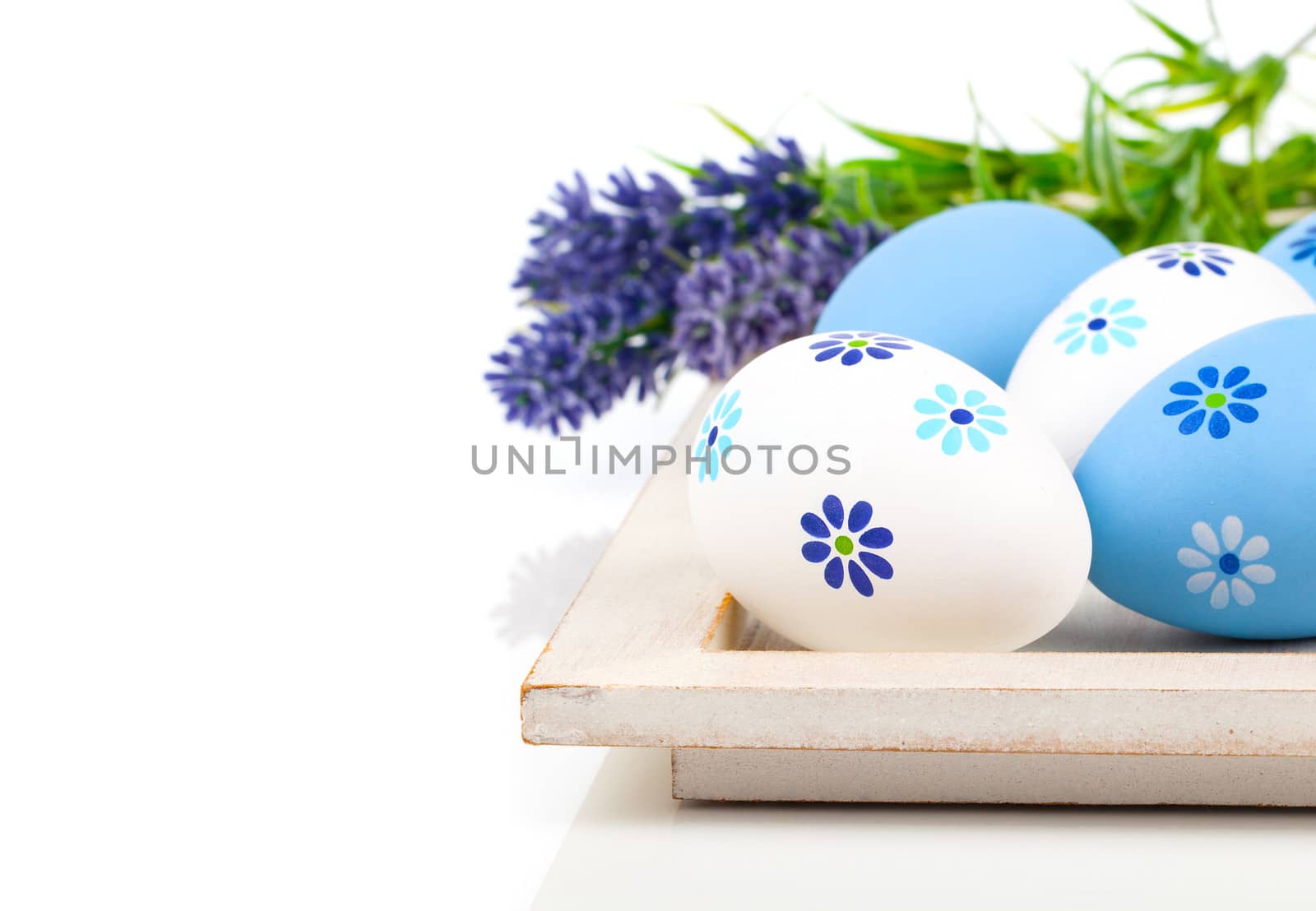 Easter eggs, on a white background