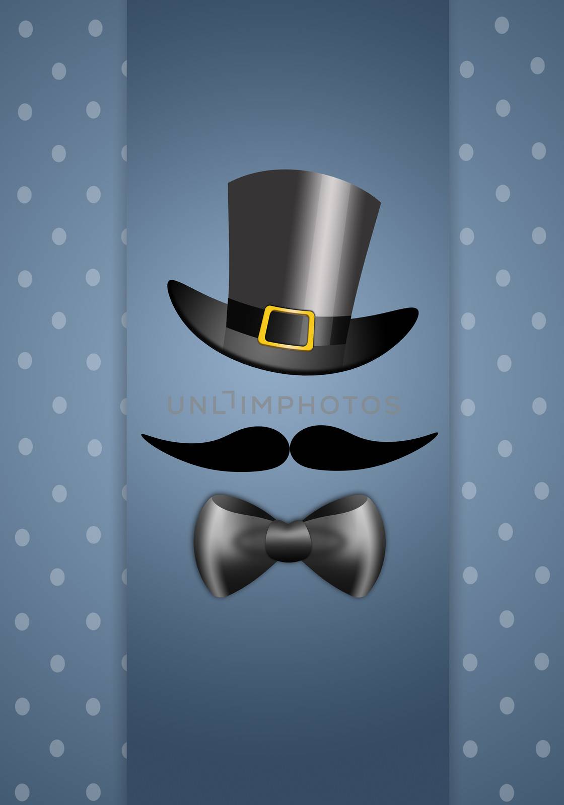 illustration of mustache with bow tie for Father's Day