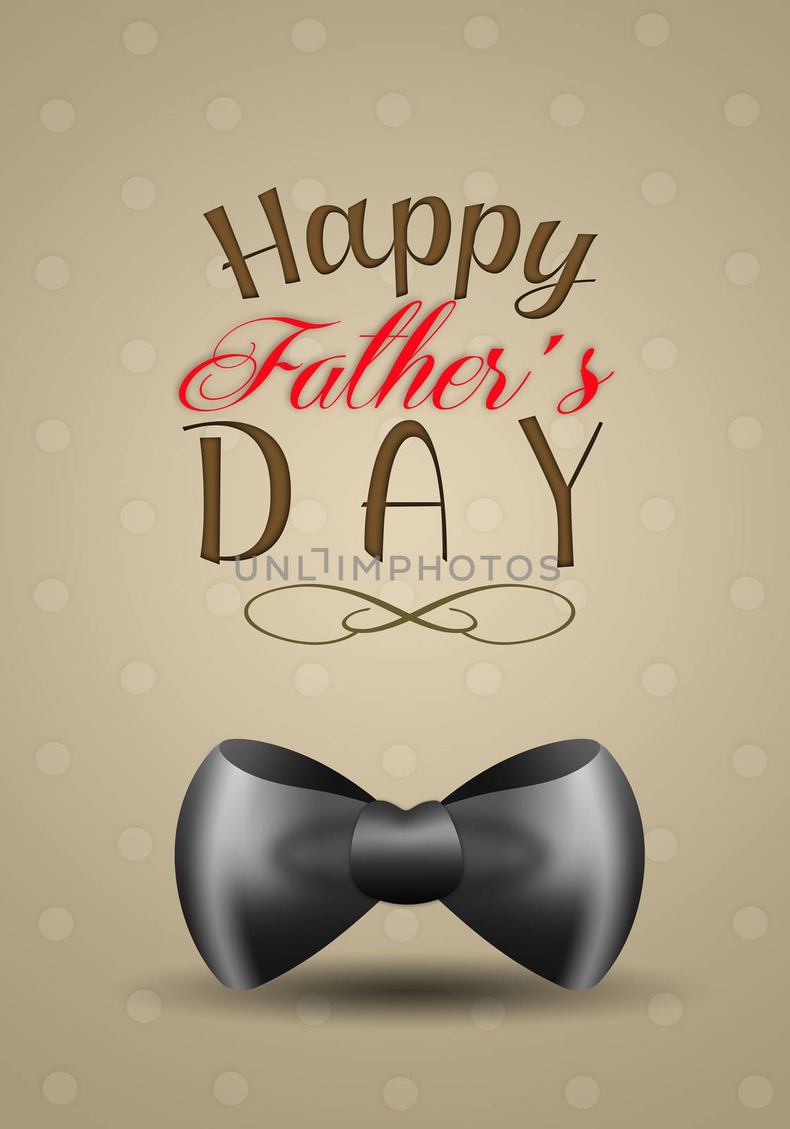 illustration of black bow tie for Father's Day