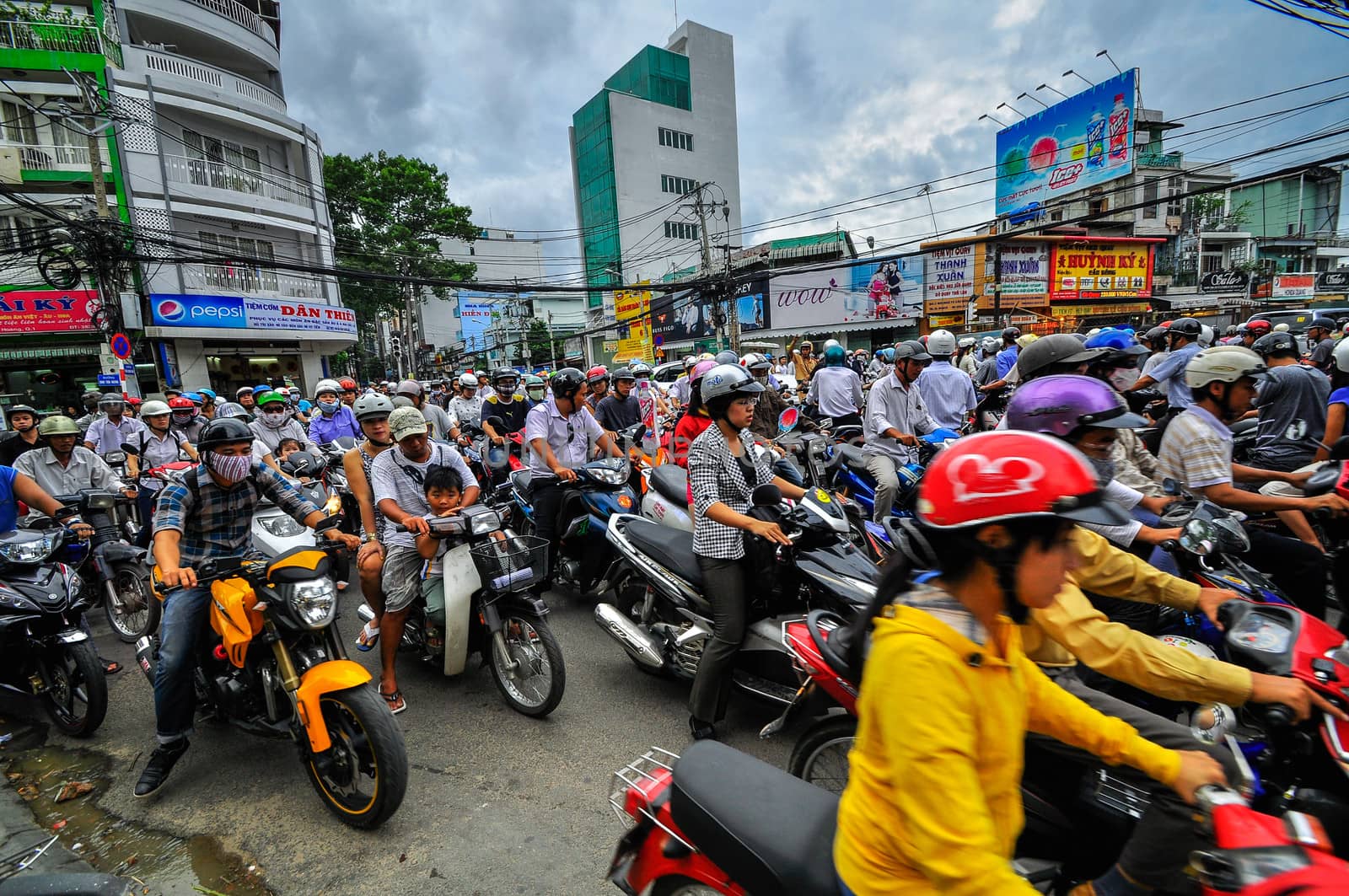 Saigon, Vietnam - June 15: Road Traffic on June 15, 2011 in Saig by weltreisendertj