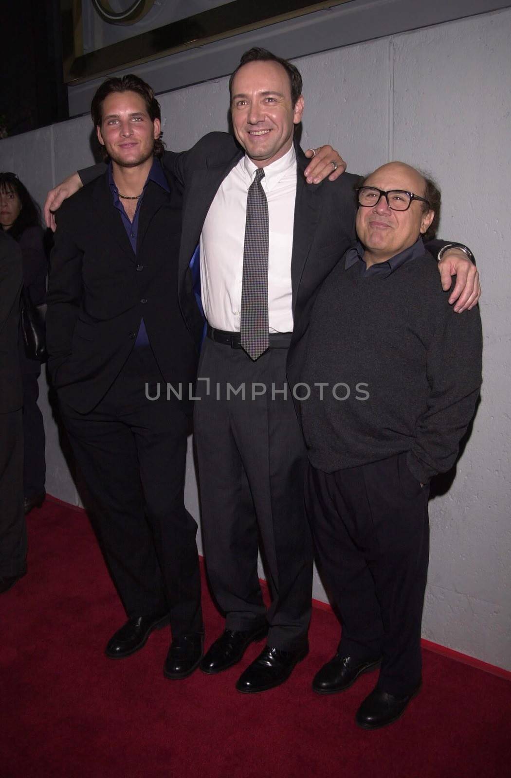 Peter Facinelli, Kevin Spacey and Danny Devito at the premiere of Lions Gate Film's "THE BIG KAHUNA" in Hollywood, 04-26-00