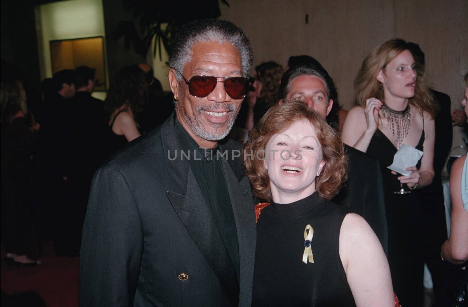 Morgan Freeman and Frances Fisher at the Hollywood Film Awards in Beverly Hills. 08-08-00