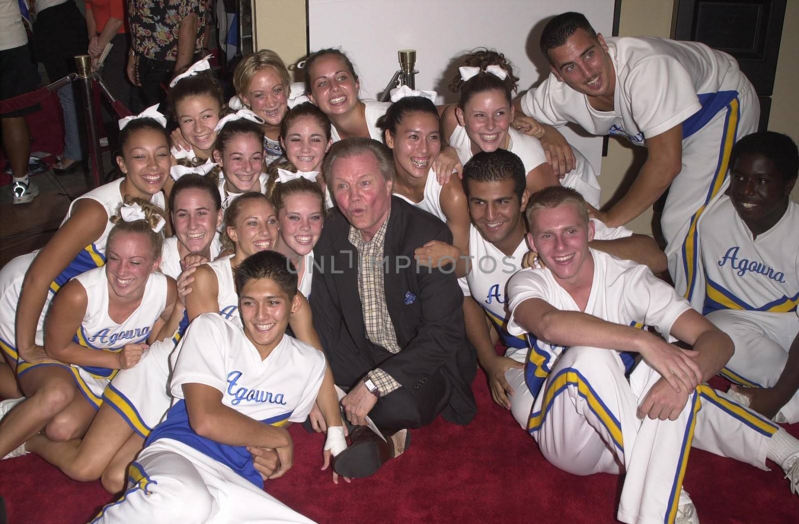 Jon Voight and The Agoura High School Cheerleaders at the premiere of "Bring It On" in Westwood. 08-22-00