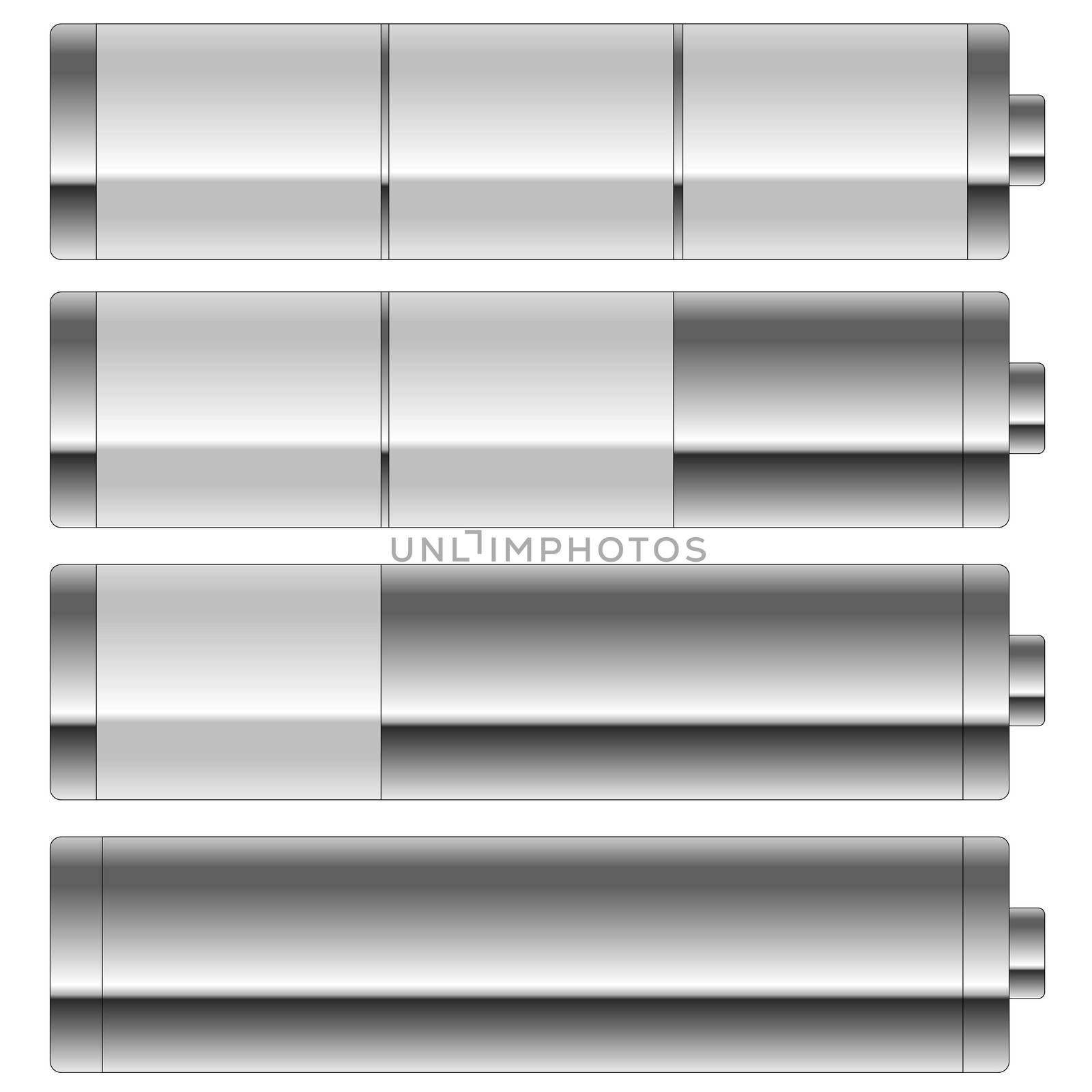 Grey battery level isolated in white background