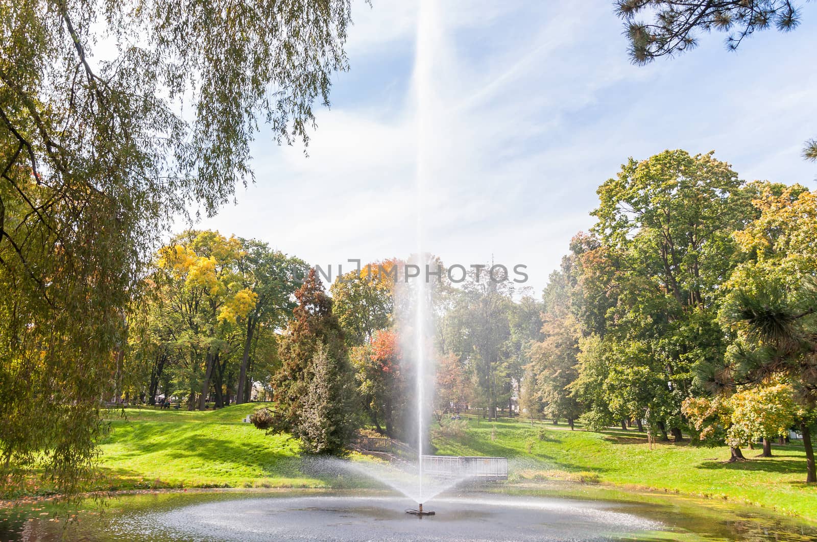 Fountain in the park of Czestochowa, Poland