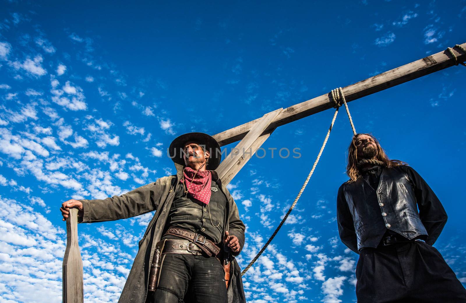 Western Man Awaits Execution of Being Hung From the Neck At Gallows