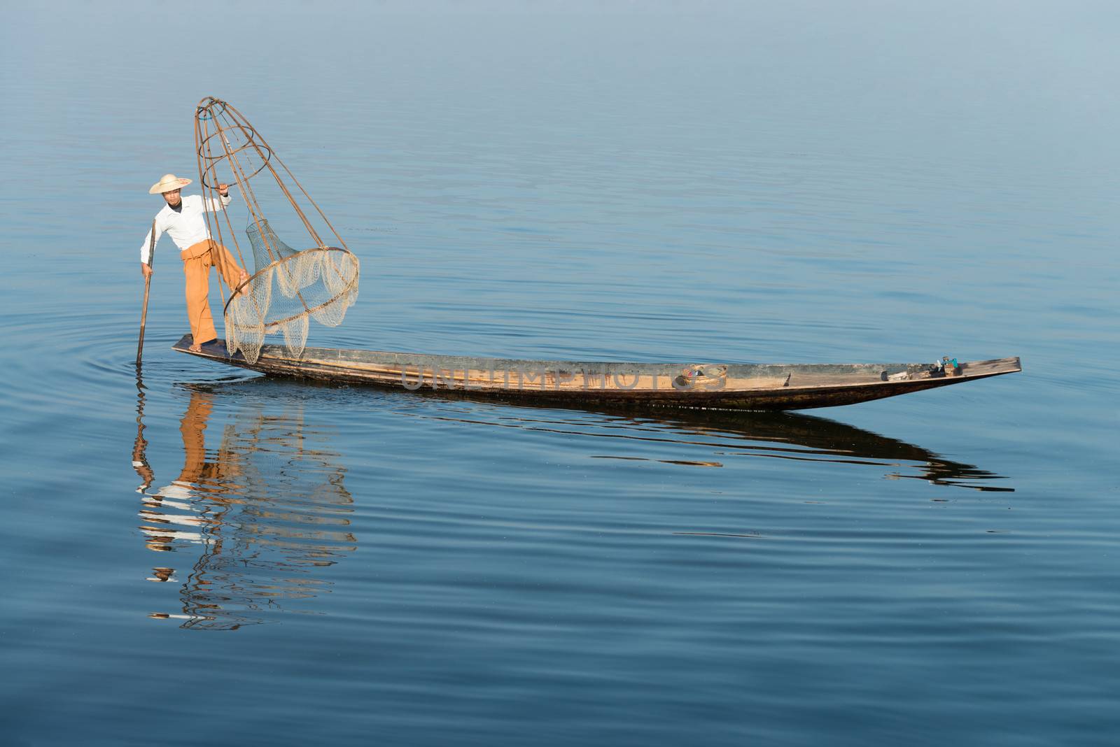 Traditional fishing by net in Burma by iryna_rasko