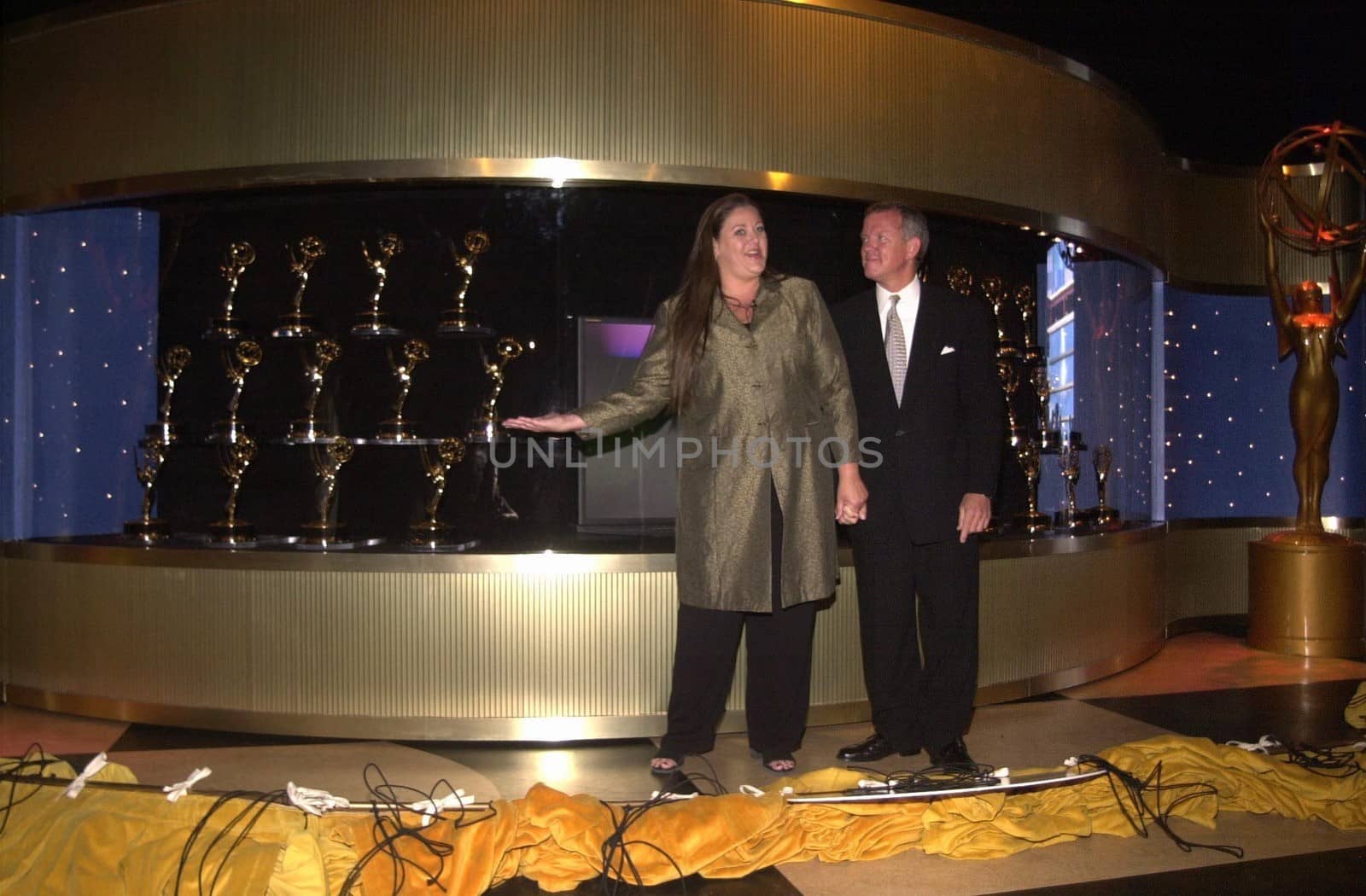 Camryn Manheim, Jim Chain and The Emmys at the arrival of the Emmy Statues at Universal Studios. 08-22-00