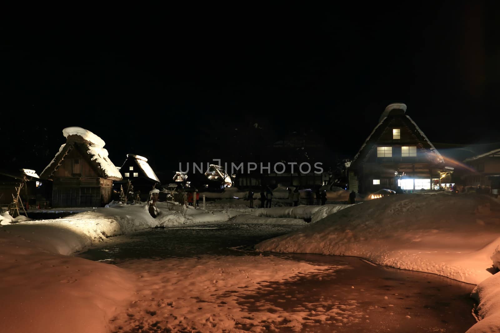 World Heritage, Light up of Shirakawago, Japan