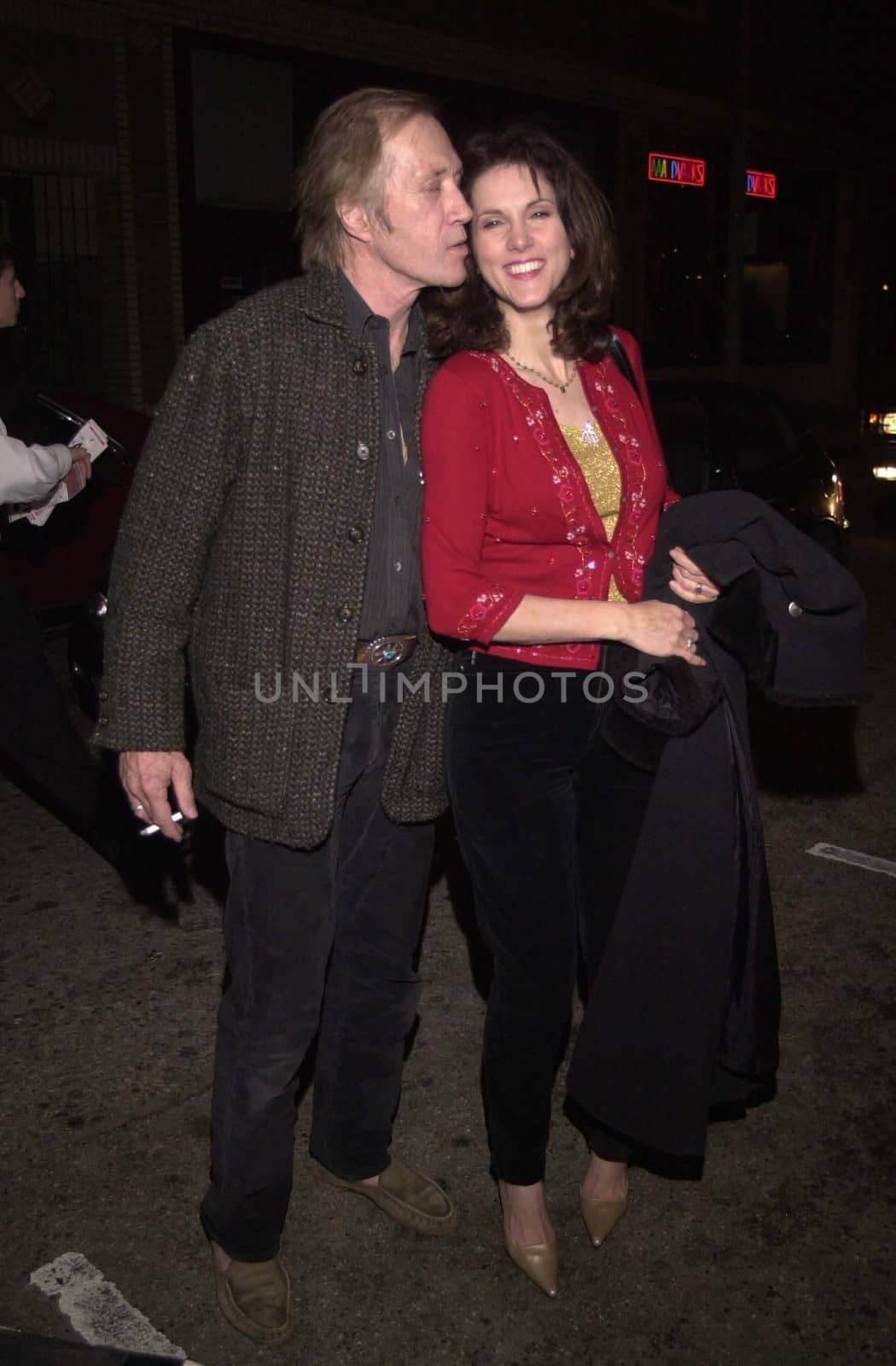 David Carradine and wife Marina at the "Joe Head Goes Hollywood" Wrap Party, Santa Monica, 12-18-00