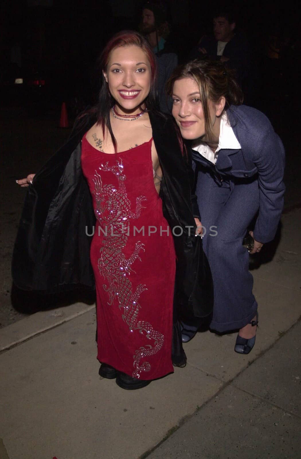 Tori Spelling and Bridget Powers at the "Joe Head Goes Hollywood" Wrap Party, Santa Monica, 12-18-00