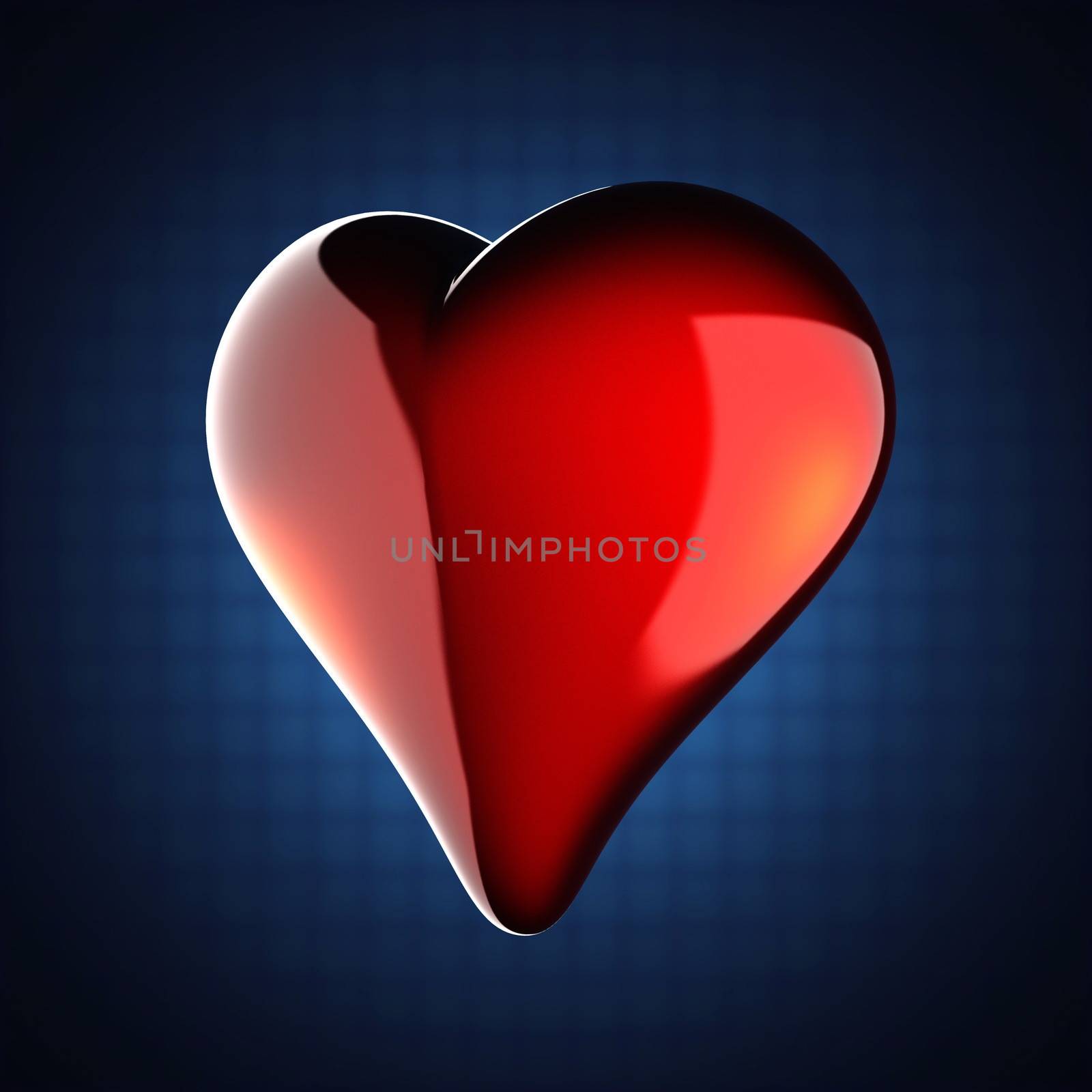 red heart on blue background by videodoctor