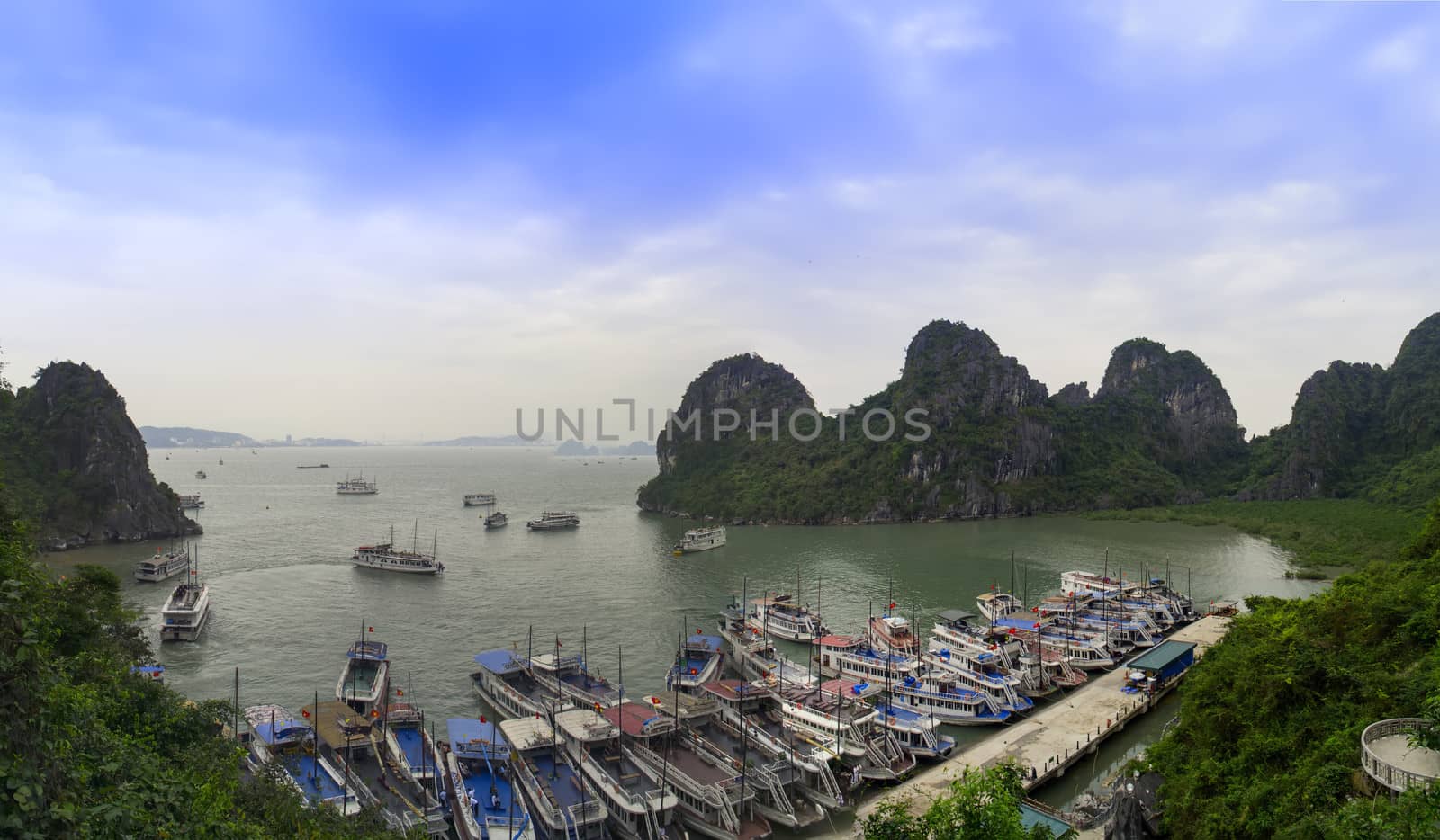 Ships in Halong Bay.  Ha Long Bay, Vietnam.