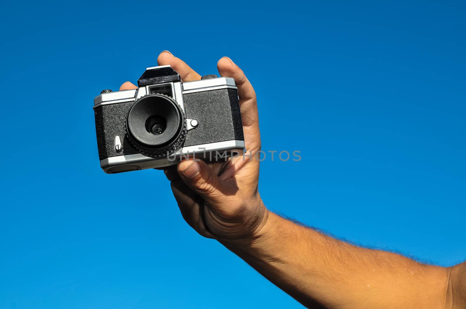 Photography Concept Classic Vintage 35mm Gray Plastic Camera