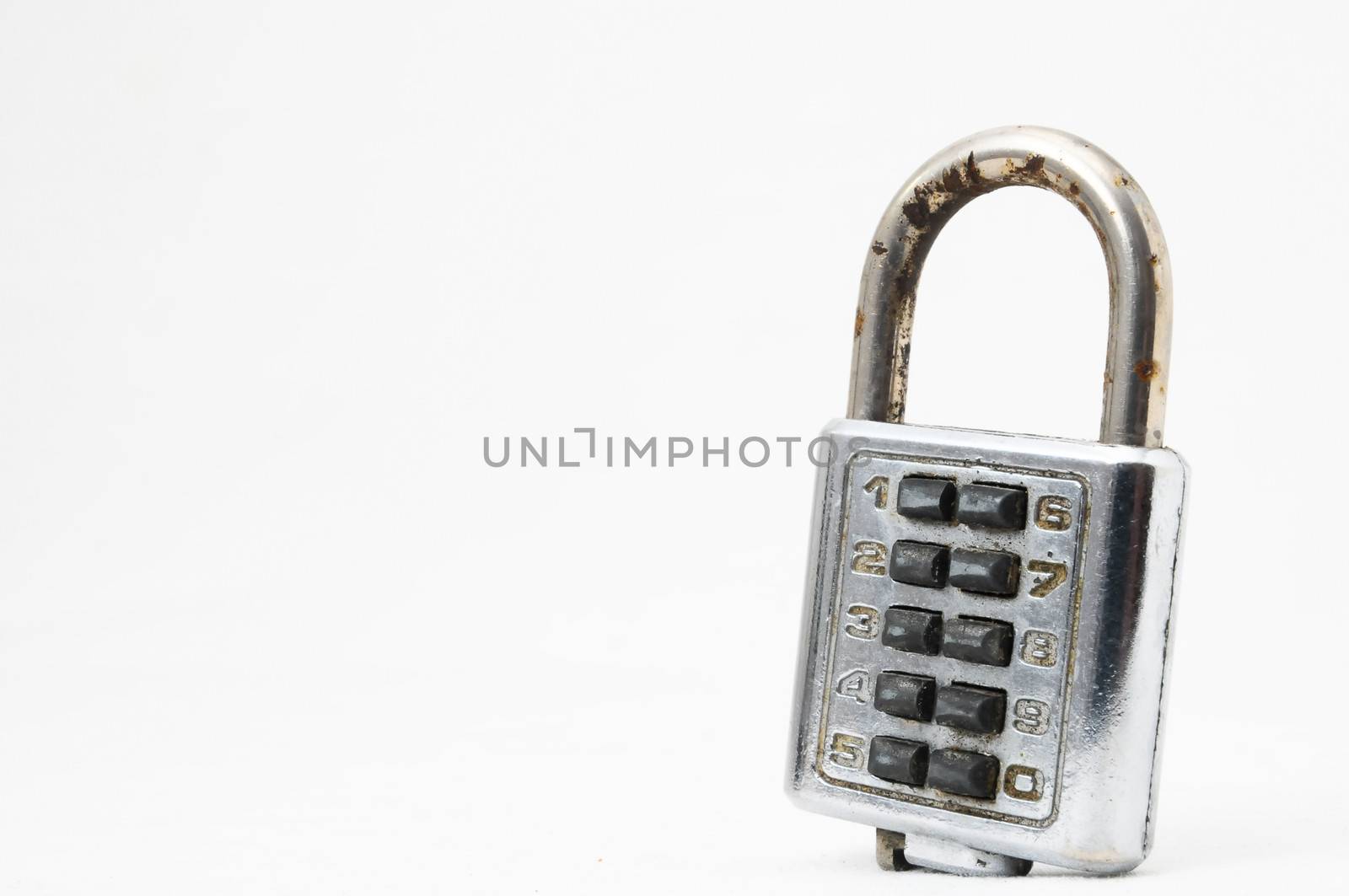 Vintage Used Combination Safe Lockon a White Background