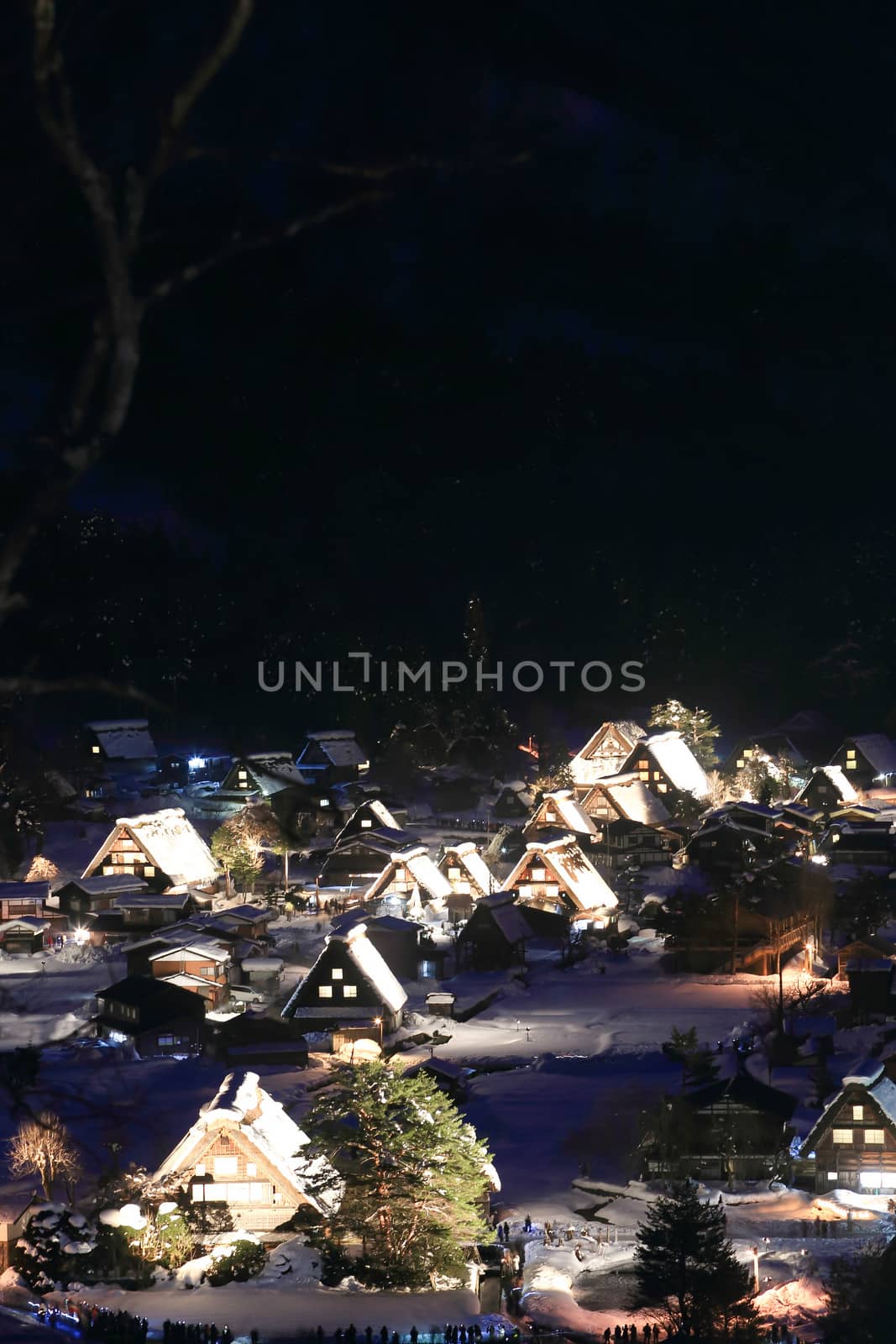 World Heritage, Light up of Shirakawago, Japan