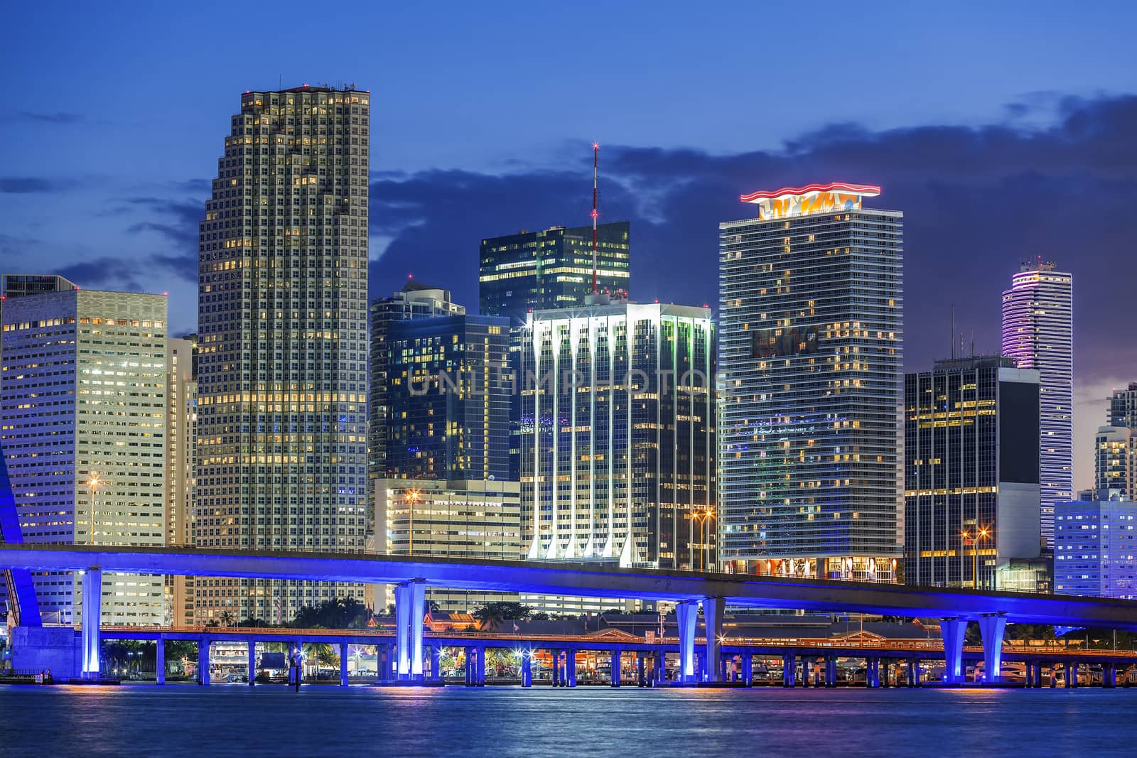 Miami Florida, by night, USA