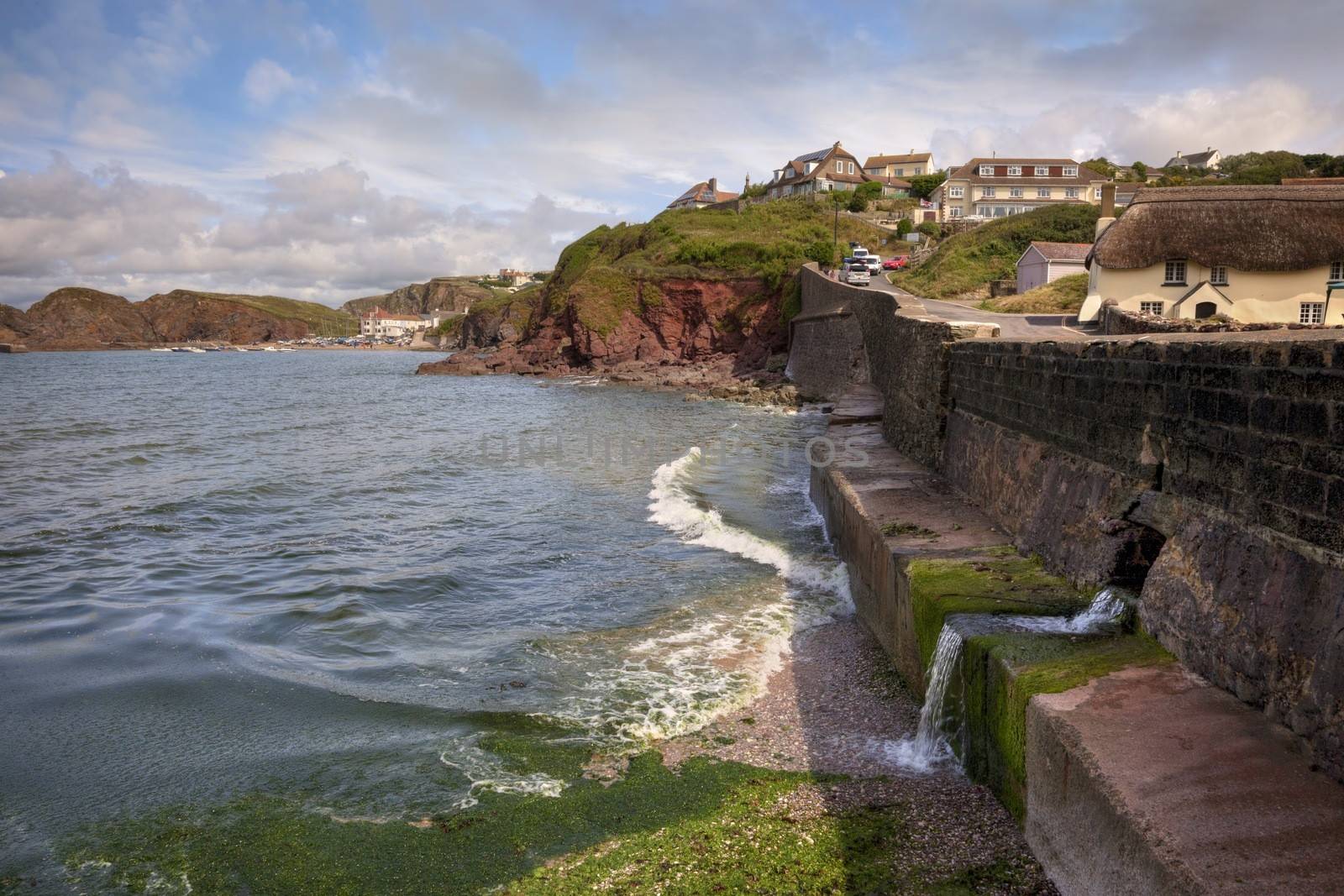 View from the slipway at Hope Cove, Devon, England.