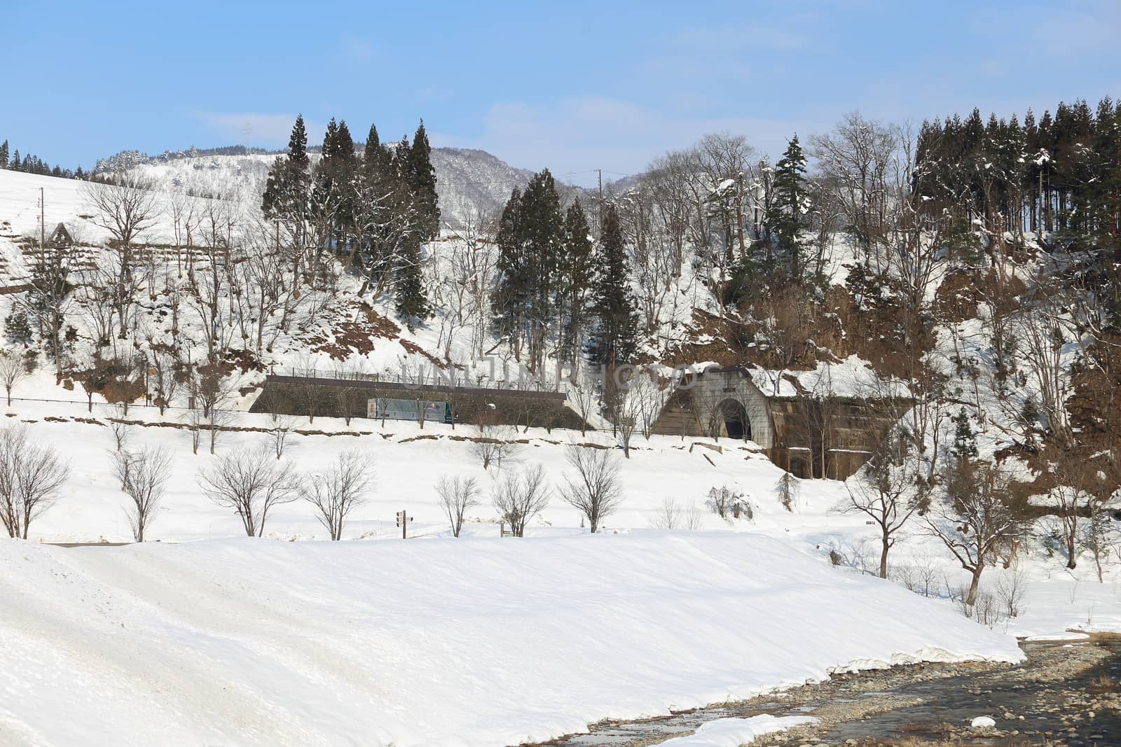 River at Gassho-zukuri Village/Shirakawago by rufous