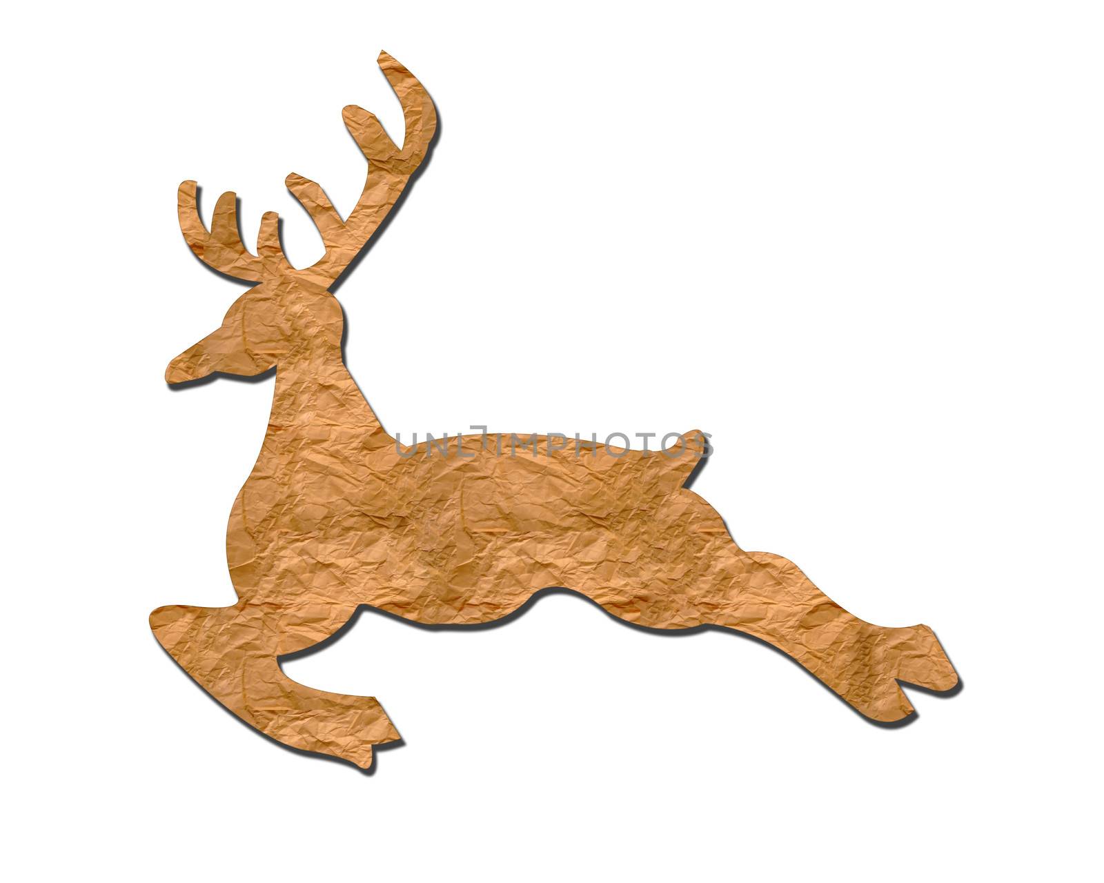 Reindeer of christmas head on white  background