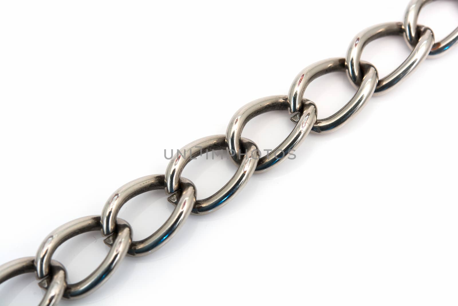 closeup of a metal chain link segment  by Sorapop