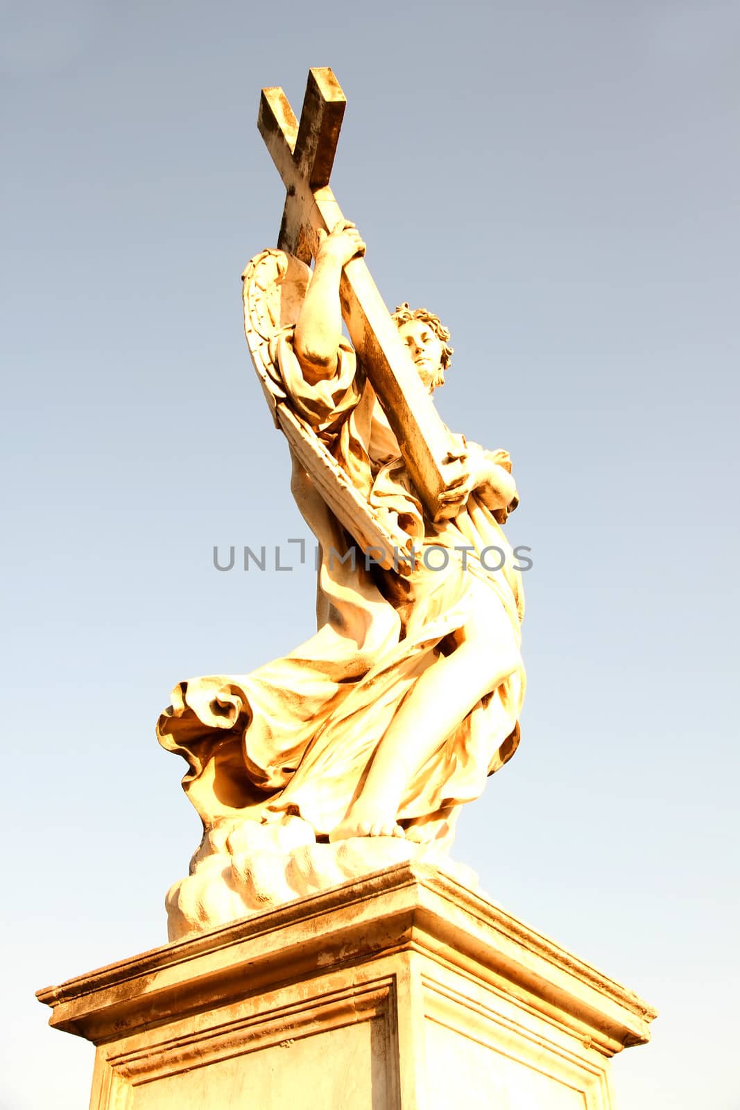 Statue in Rome, Italy close to the Castel Sant Angelo.