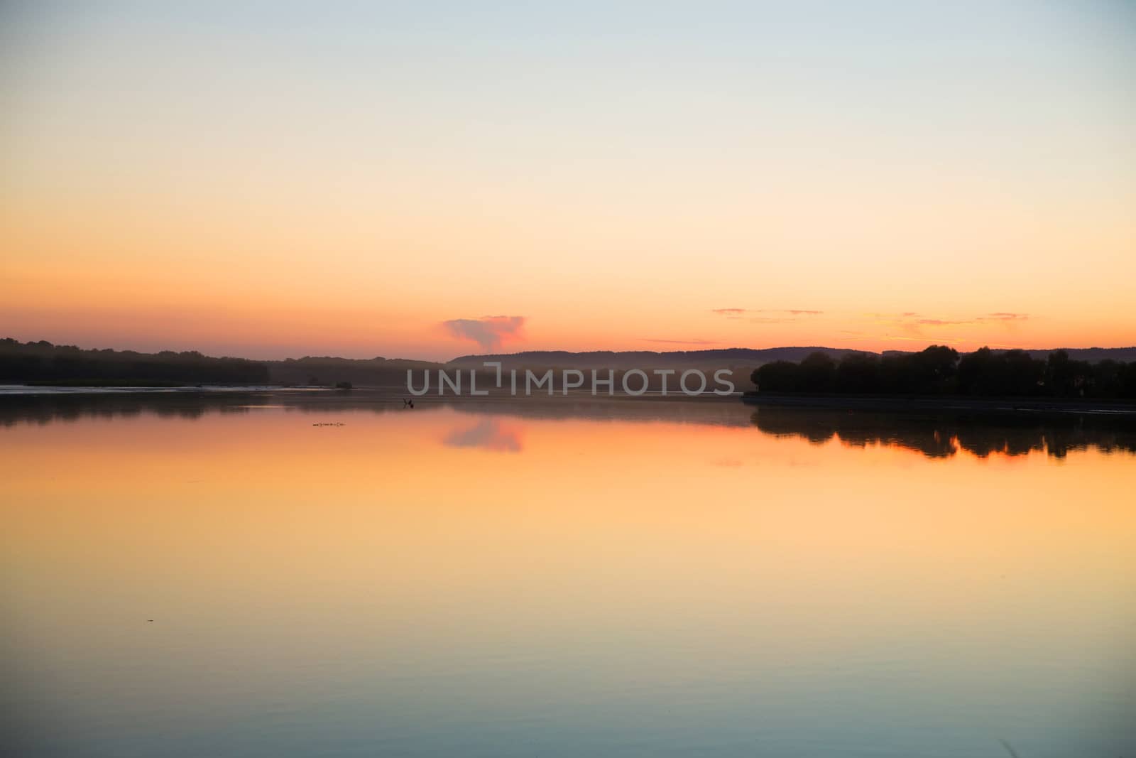 Sunset over a lake in Germany.