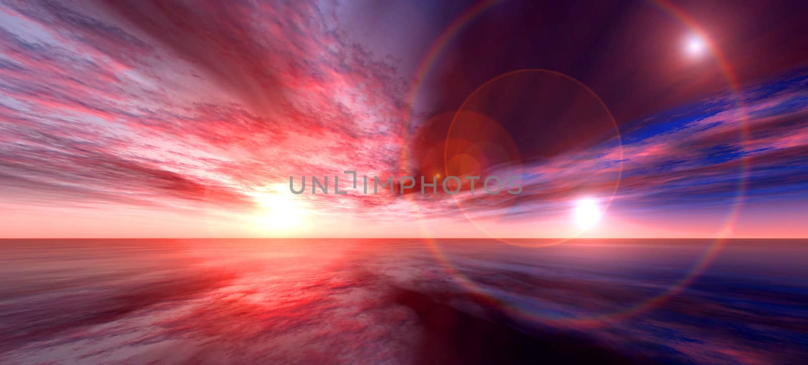 Fantastic 3D sunset render.

