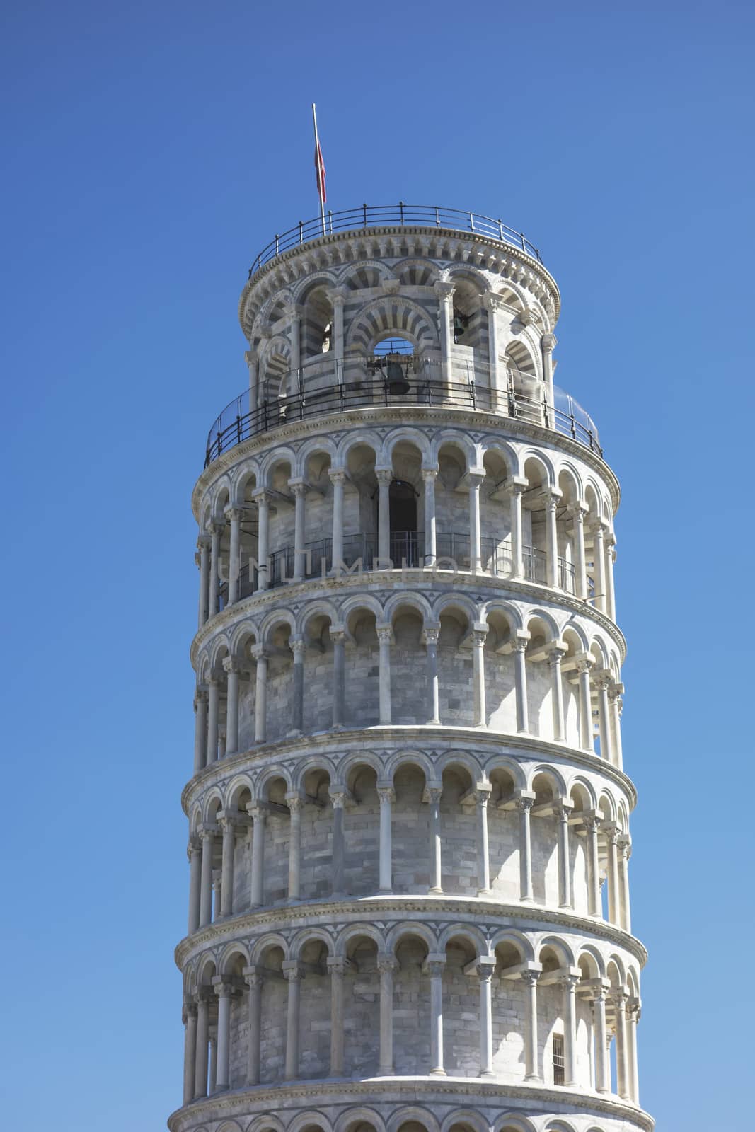 Leaning Tower of Pisa in blue sky