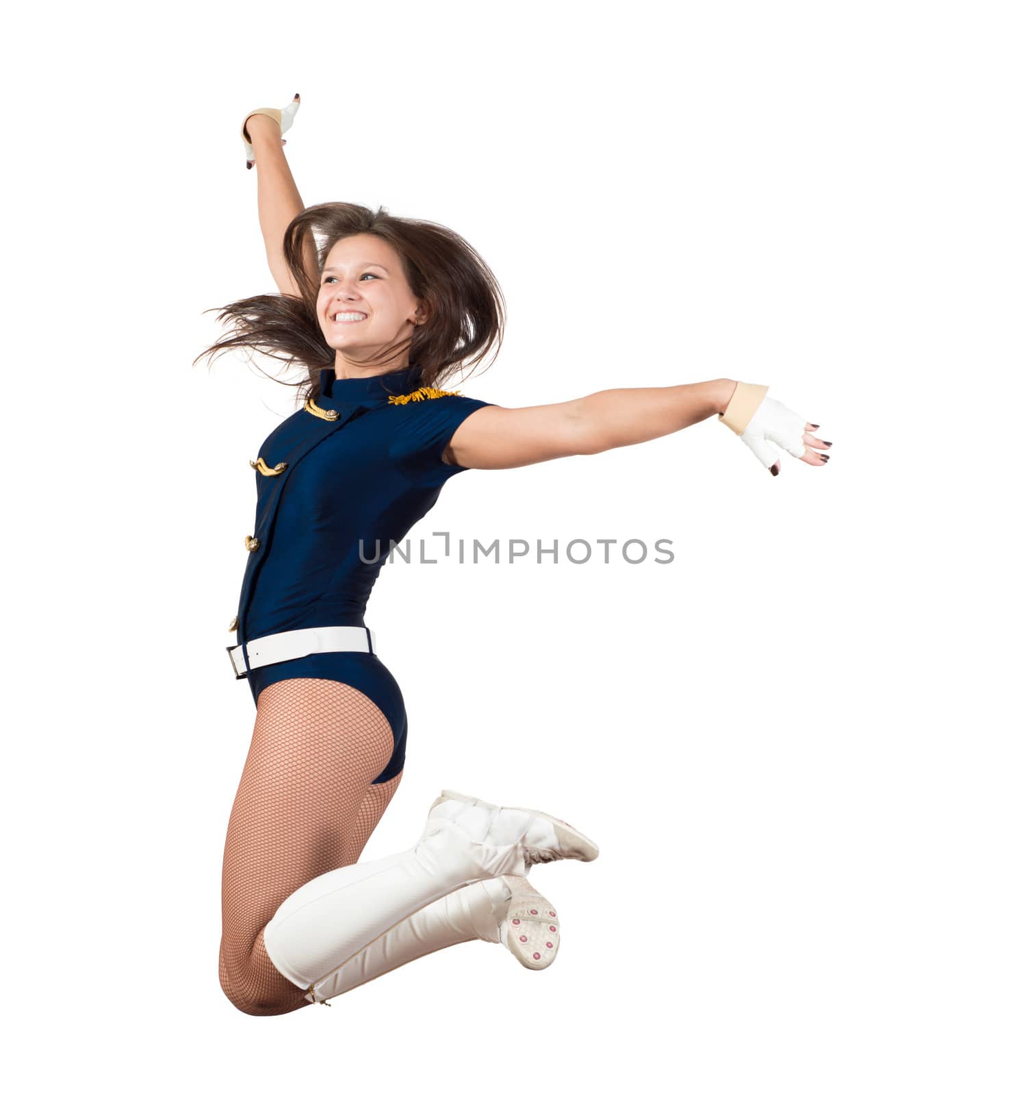 athletic young woman jumping by adam121