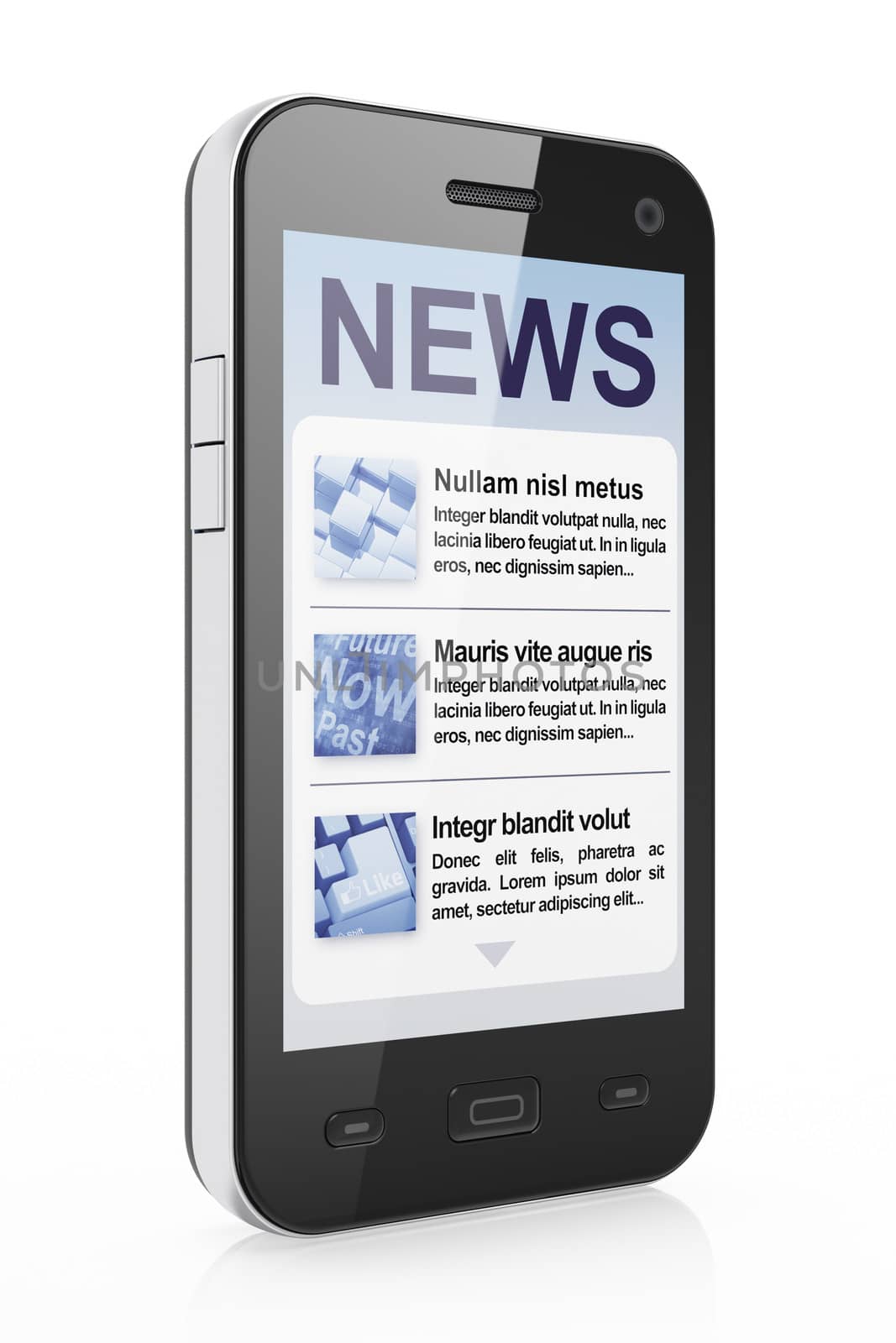 Digital news on smartphone screen by maxkabakov