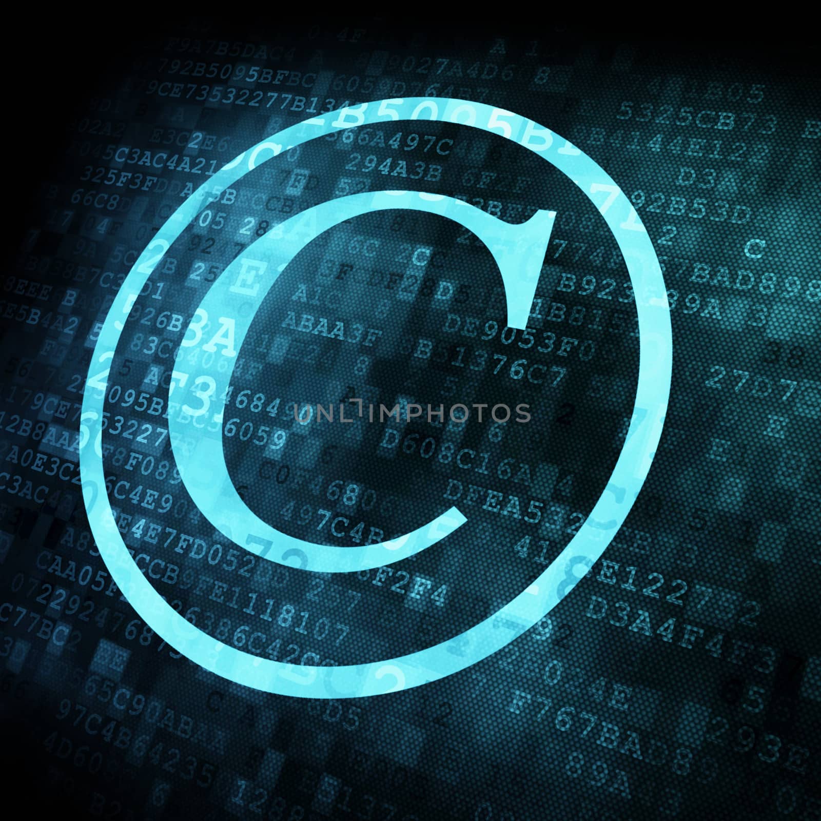 copyright symbol on digital screen by maxkabakov