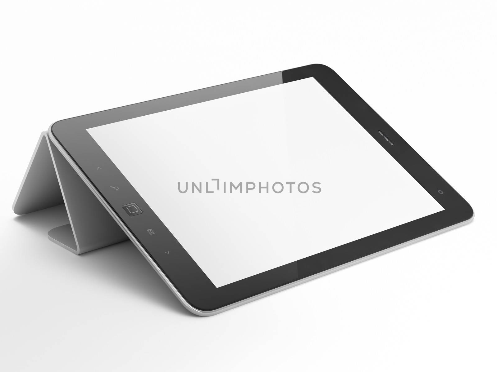 Black abstract tablet computer (pc) on white background by maxkabakov