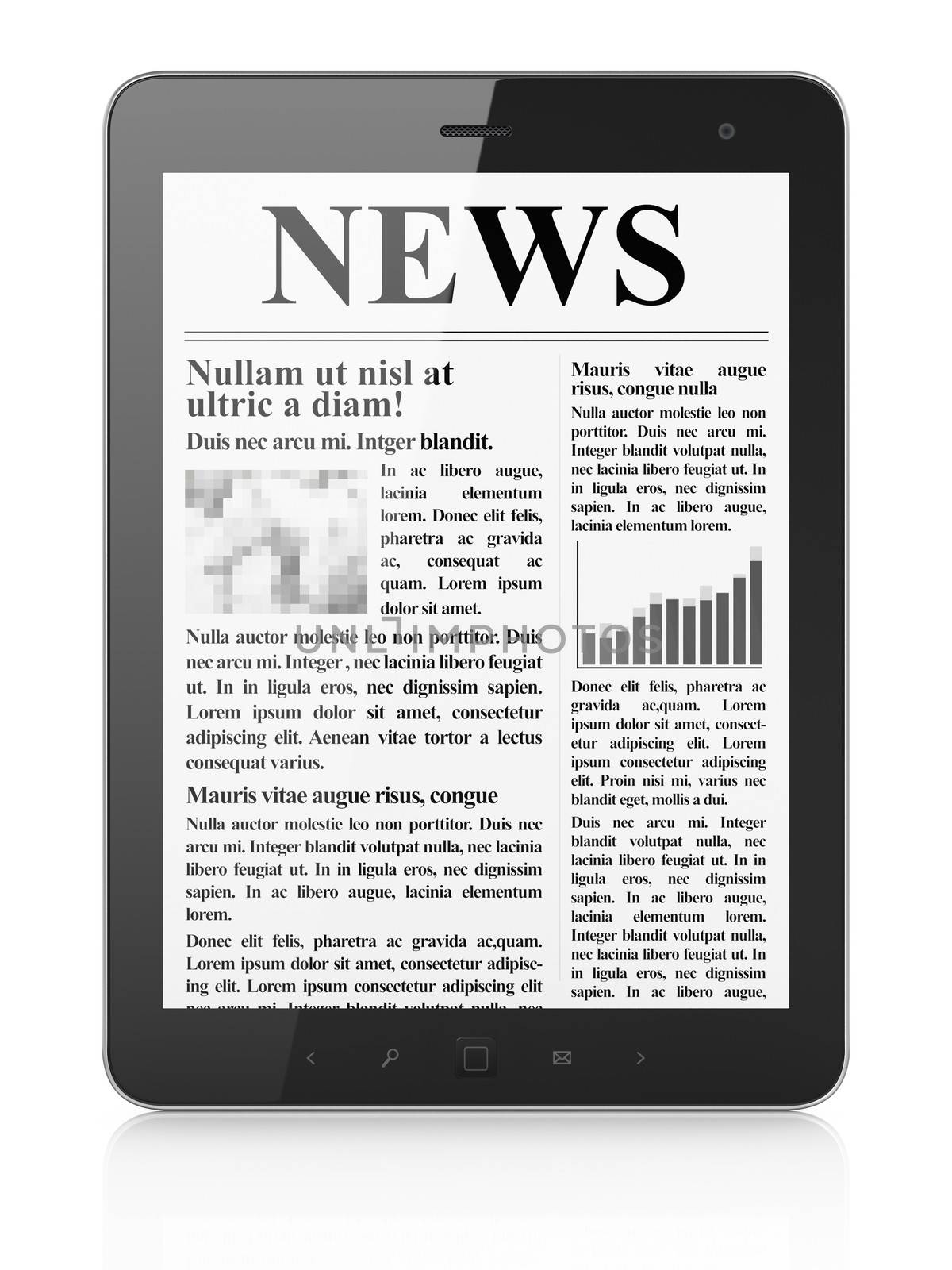 Digital news on tablet pc computer screen by maxkabakov