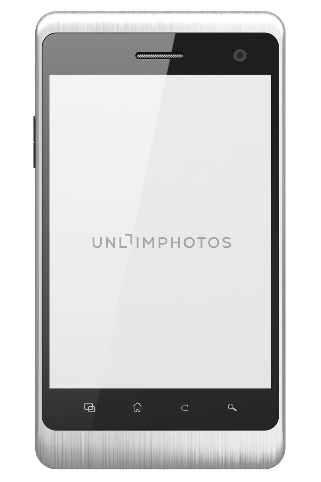 Beautiful smartphone on white background. Generic mobile smart phone by maxkabakov