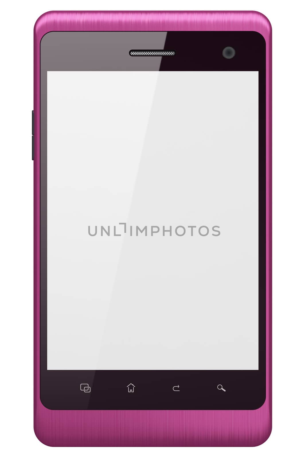 Beautiful smartphone on white background. Generic mobile smart phone by maxkabakov