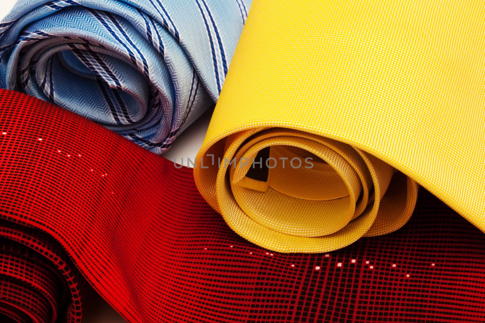 fashionable and beautiful ties convoluted close up