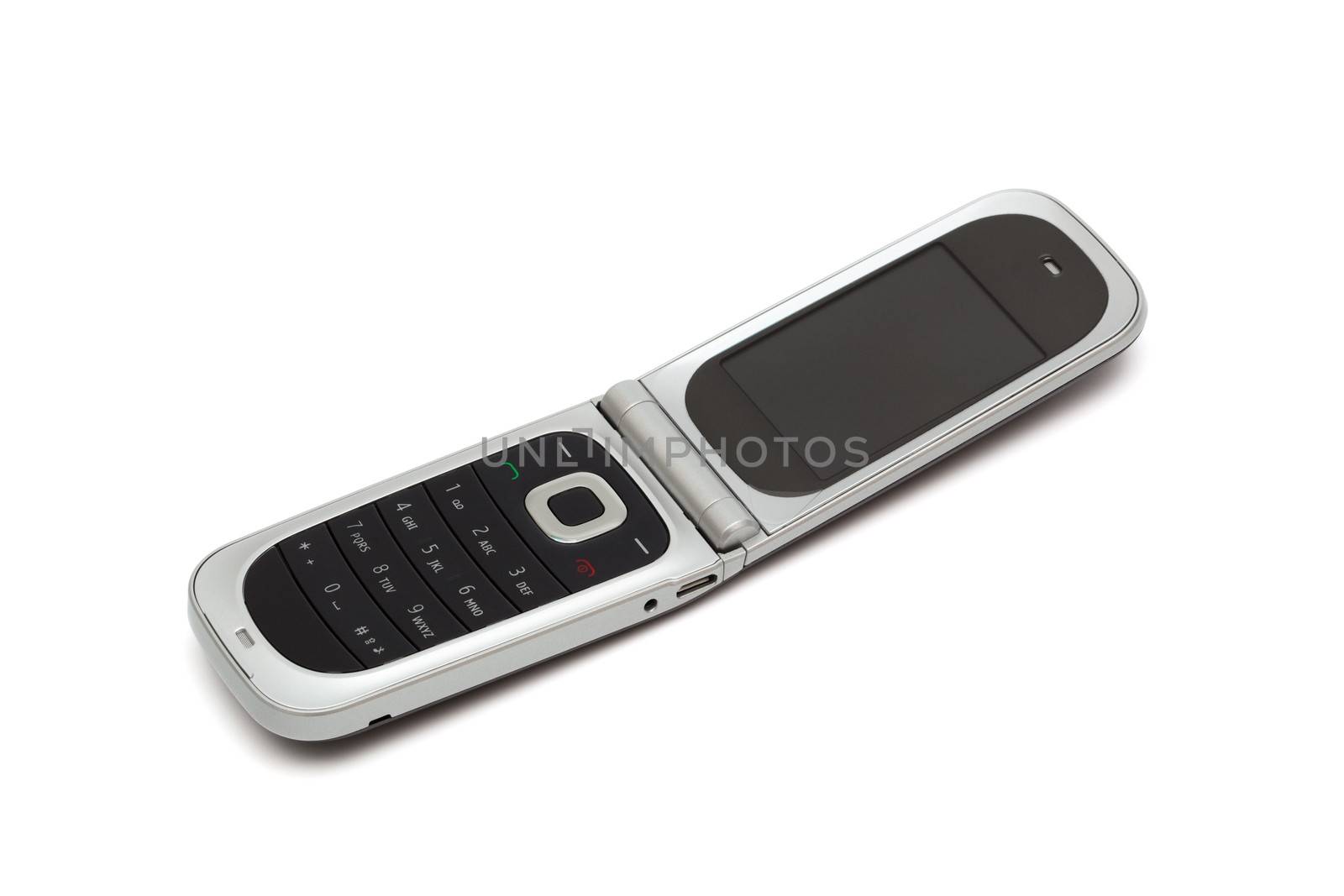 Modern mobile phone on a white background