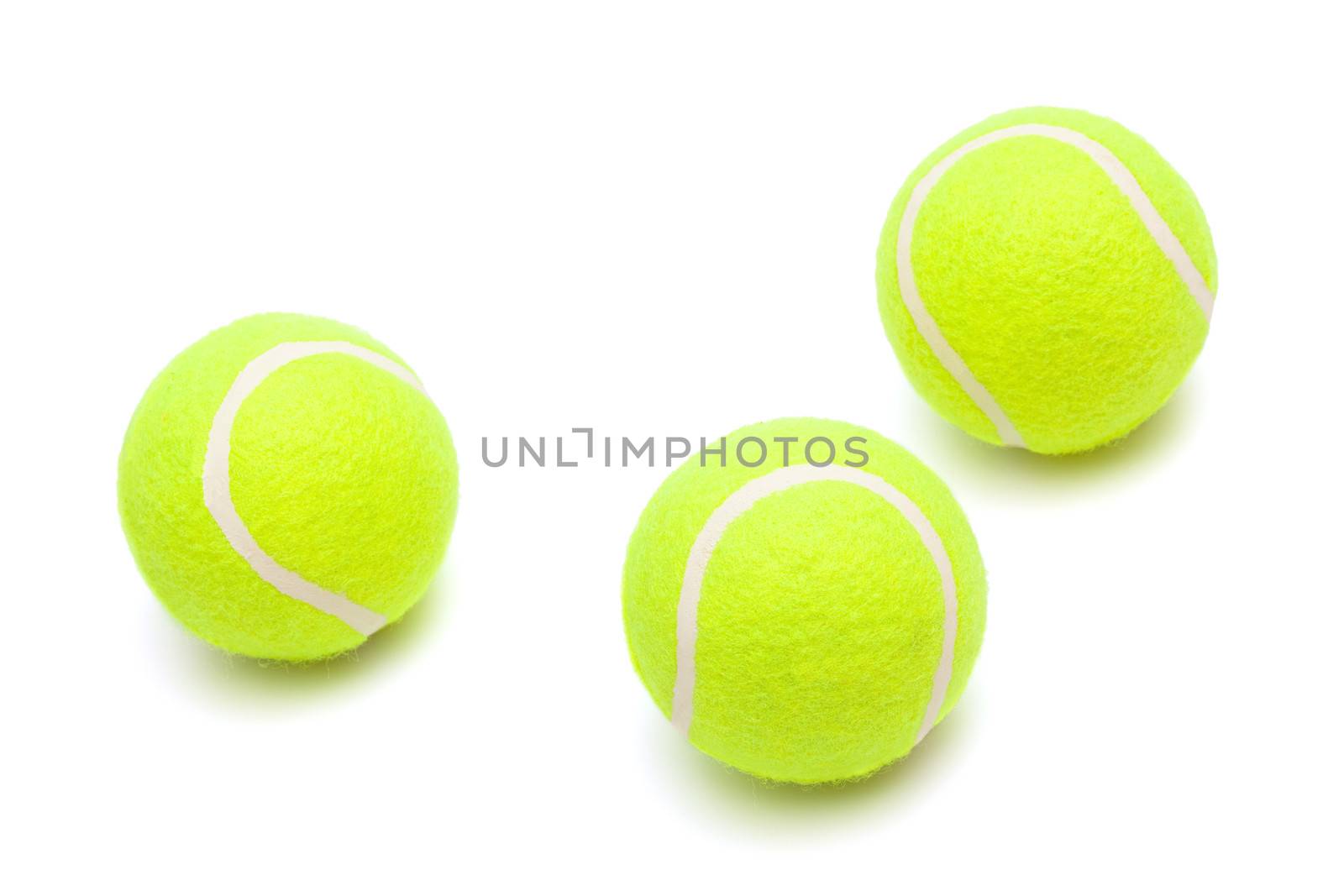 modern tennis balls on a white background