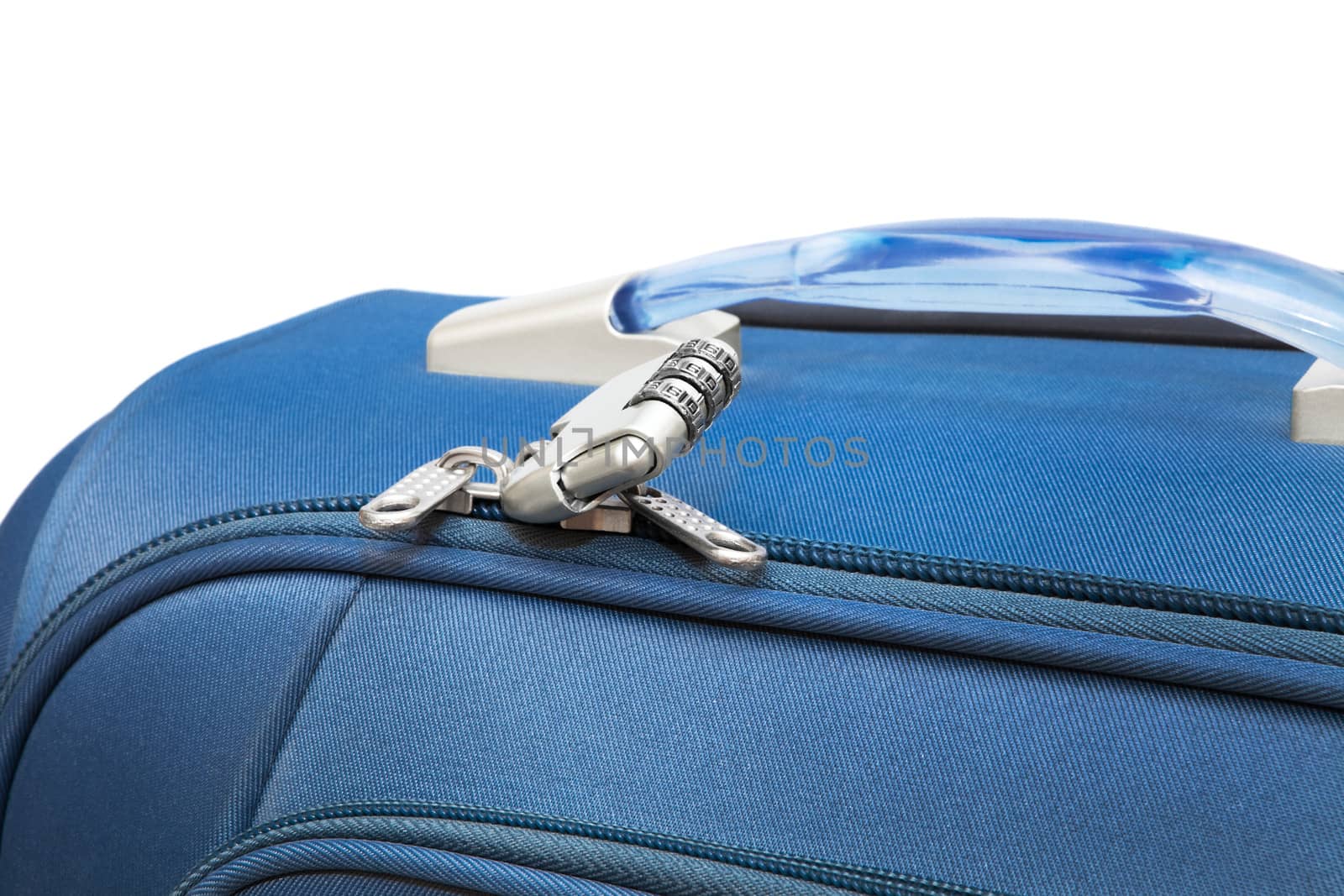 modern large suitcase on a white background