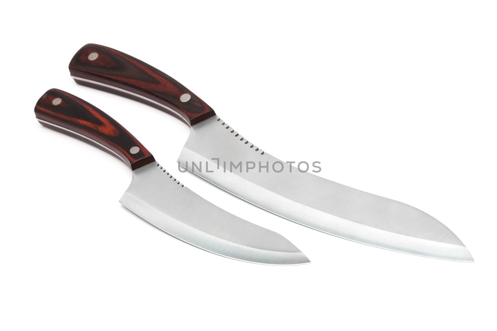 New kitchen knife on a white background