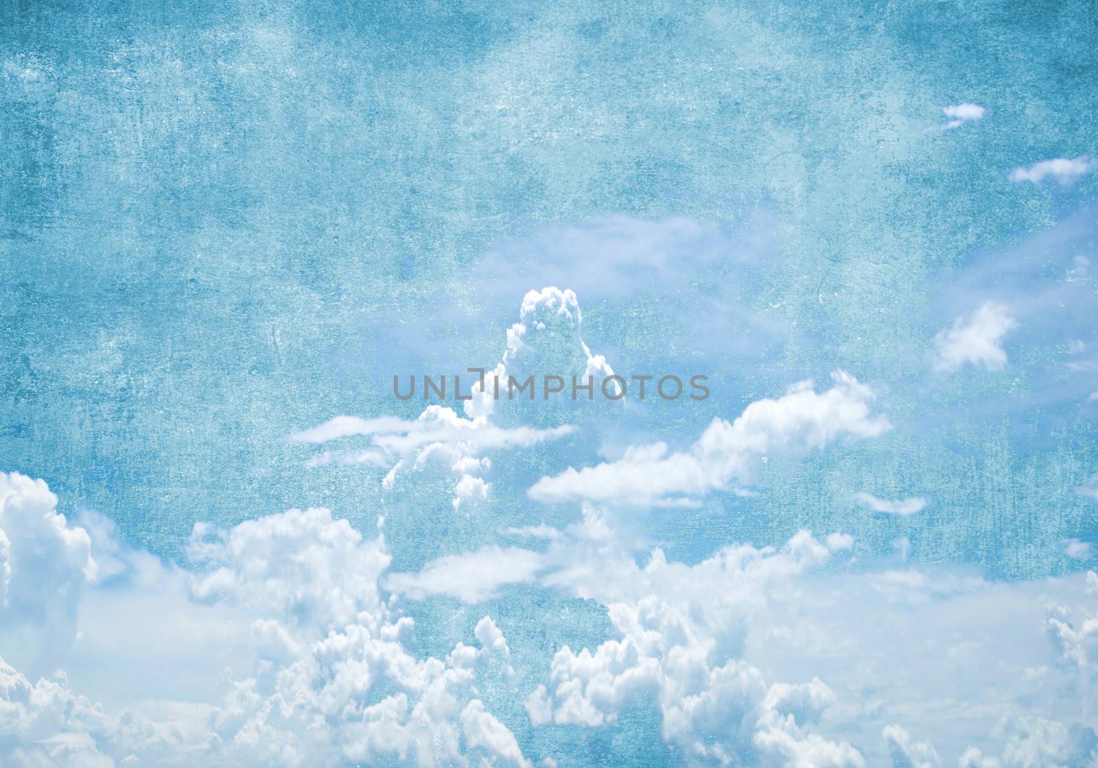 Grunge blue sky background with space for text