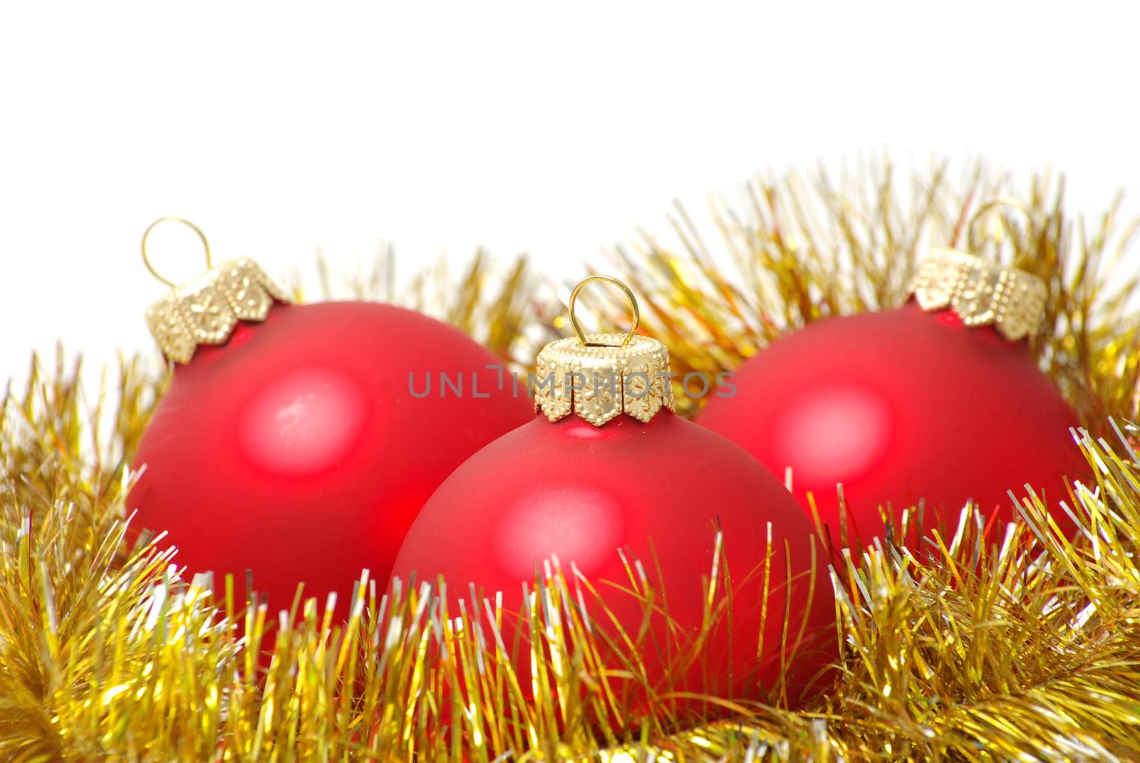 Christmas balls isolated on the white background